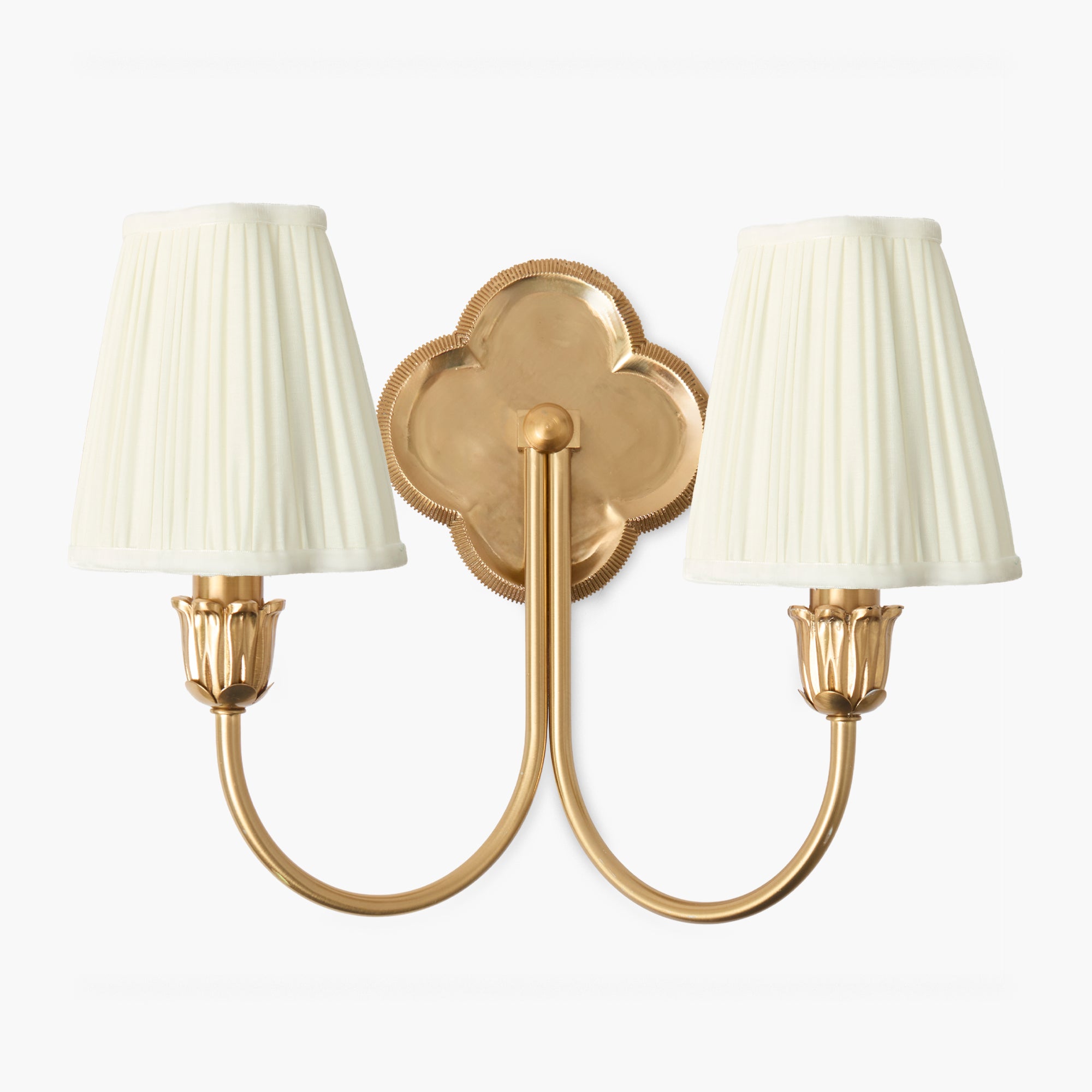 Quatrefoil Rechargeable Double Wall Light with Cream Shades (14cm)