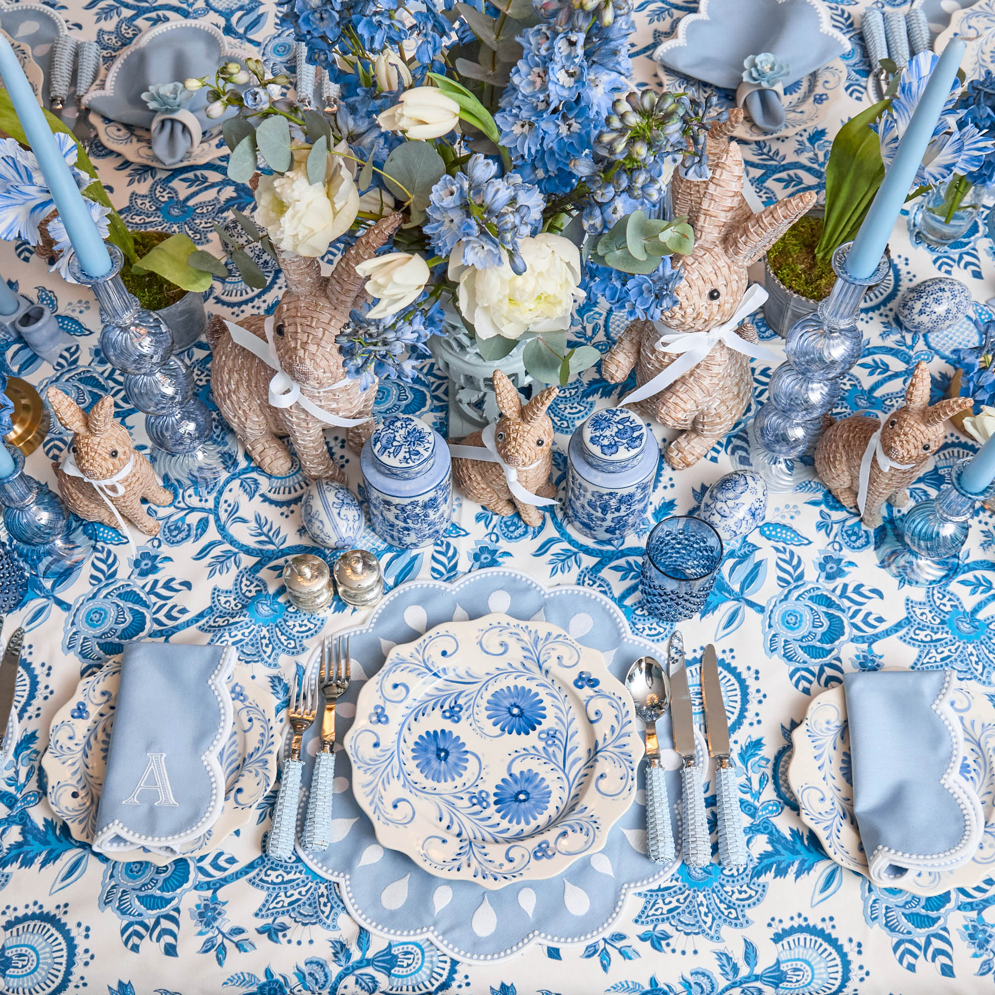 Blue Flowers Dinner Plate