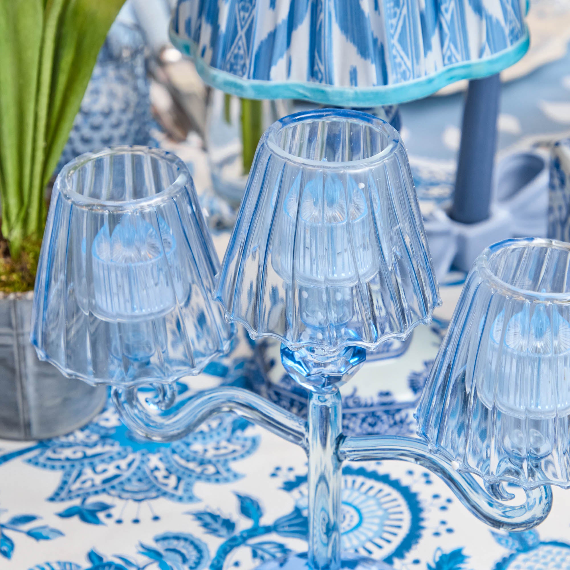 Blue Lantern Tealight Candleabra