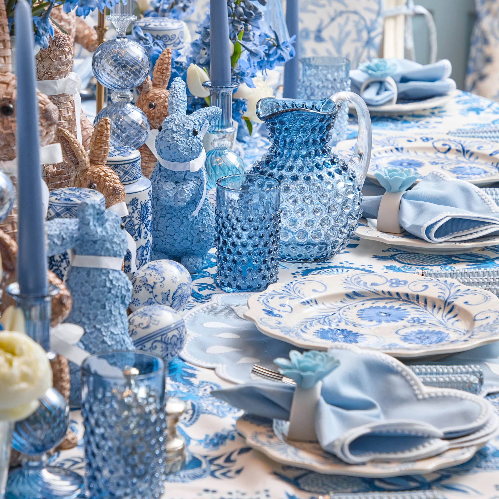 Small Blue Hobnail Jug