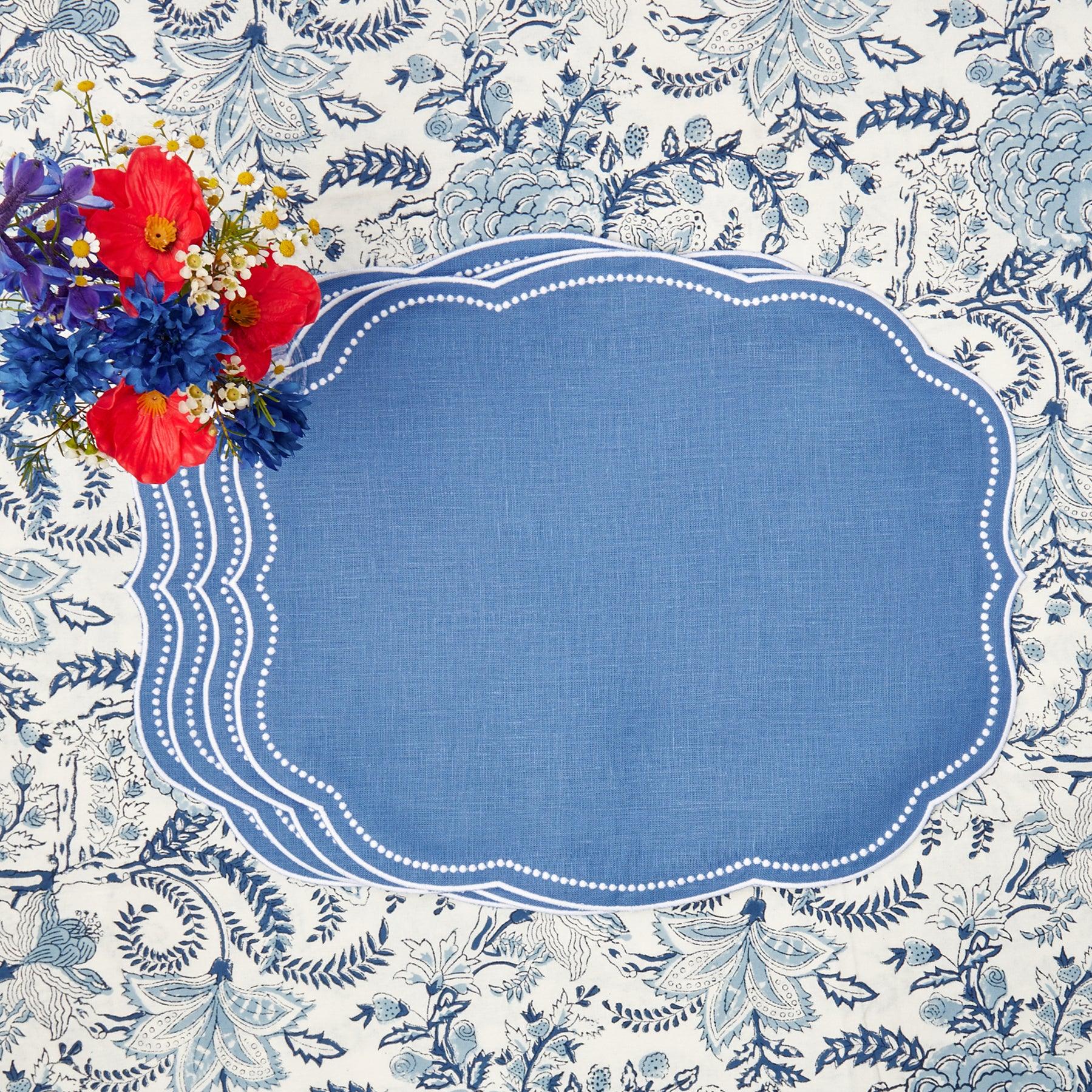 Eloise Blue Placemats & Coronation Napkins (Set of 4) - Mrs. Alice