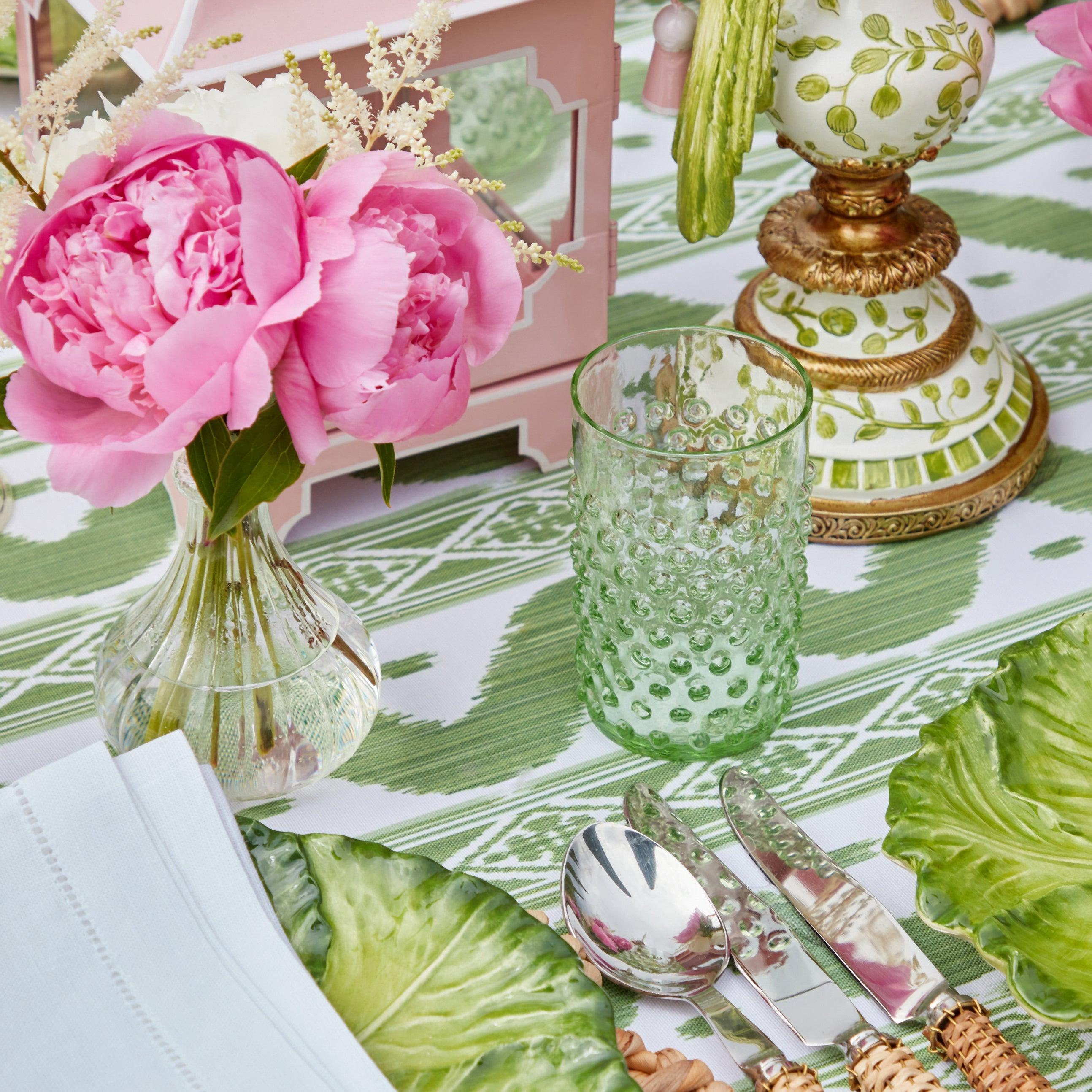 Emerald Hobnail Glasses (Set of 6) - Mrs. Alice