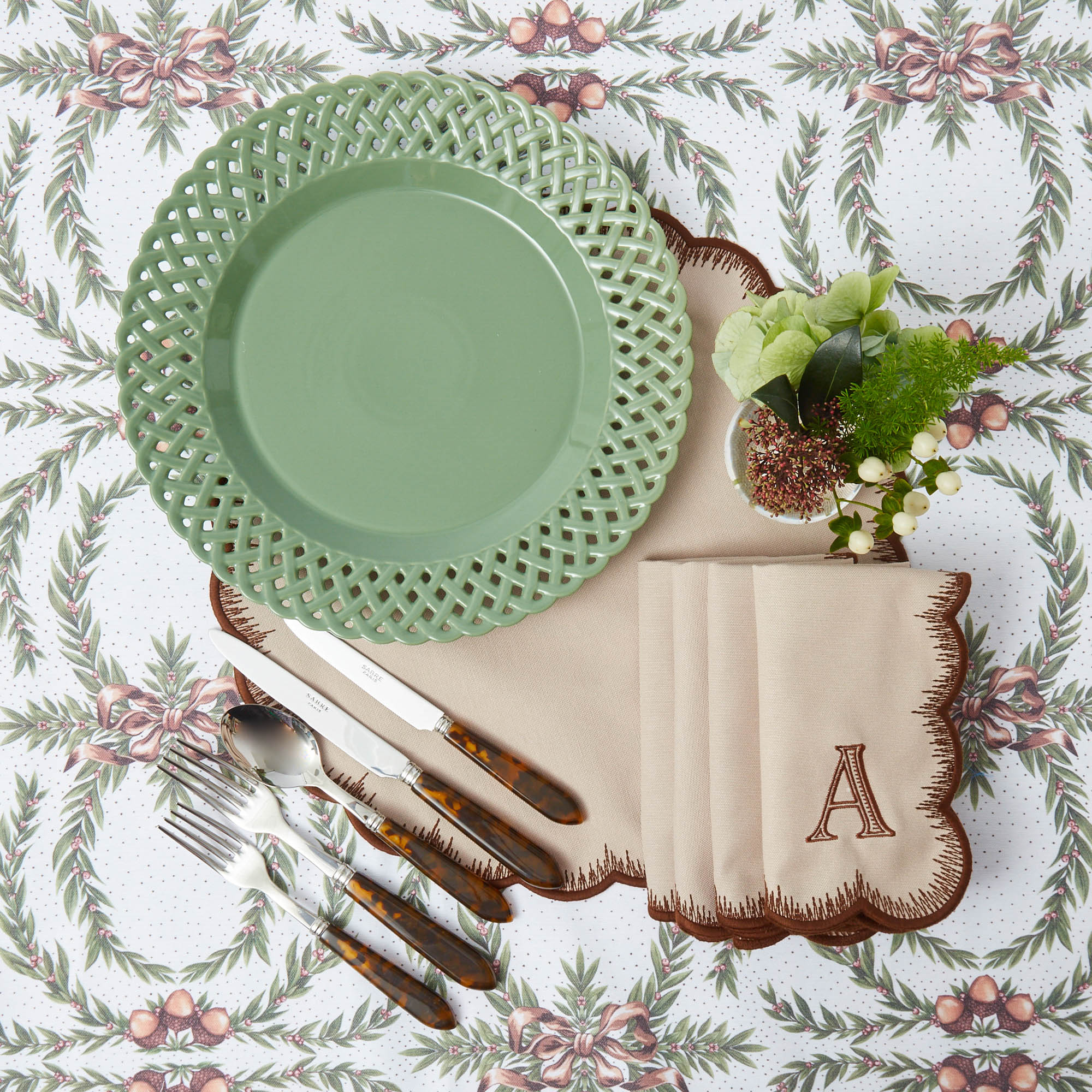 Isabella Taupe & Chocolate Placemats (Set of 4)