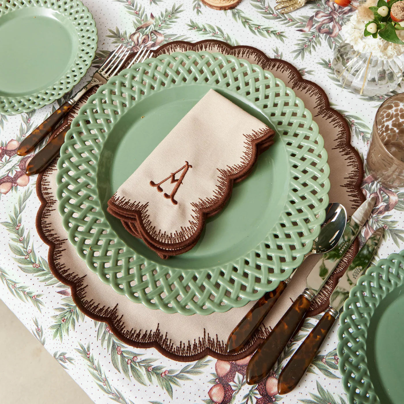 Isabella Taupe & Chocolate Placemats (Set of 4)