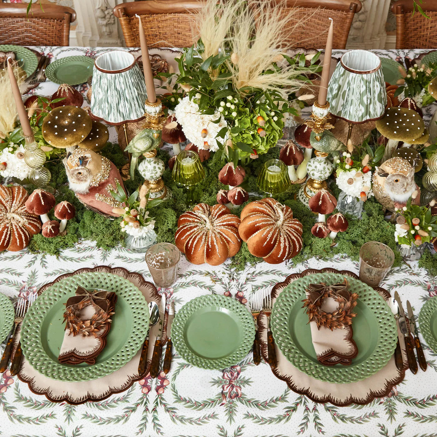 Isabella Taupe & Chocolate Placemats & Napkins (Set of 4)