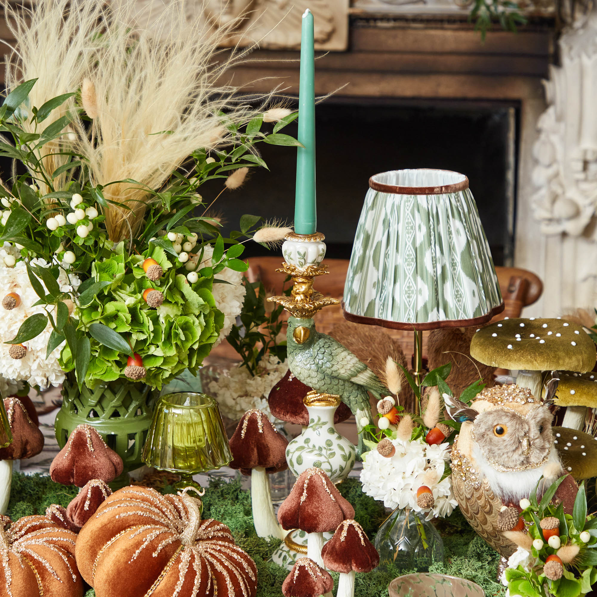 Olive & Chocolate Ikat Lampshade (18cm)