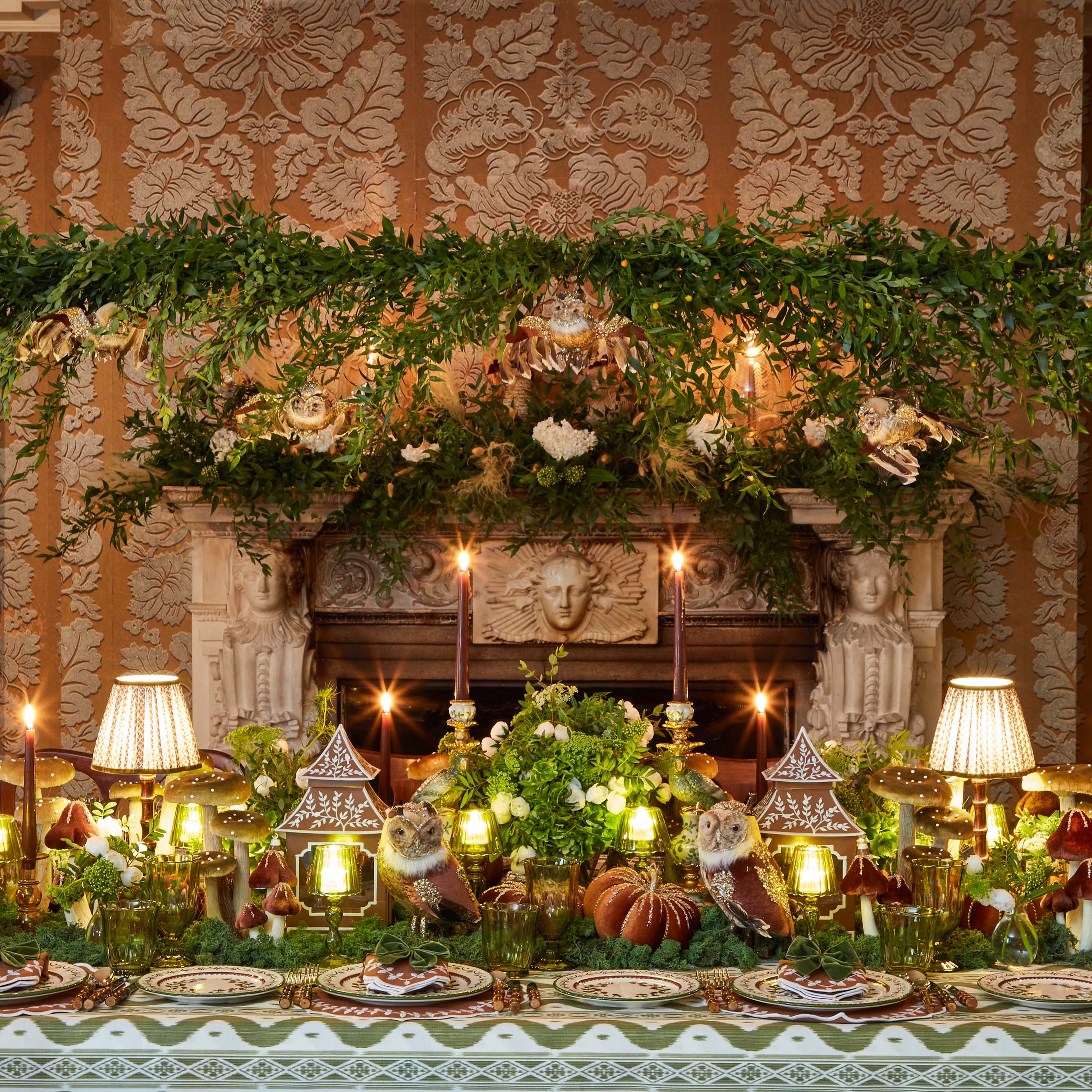 Large Chocolate Glitter Velvet Pumpkin (Pair)