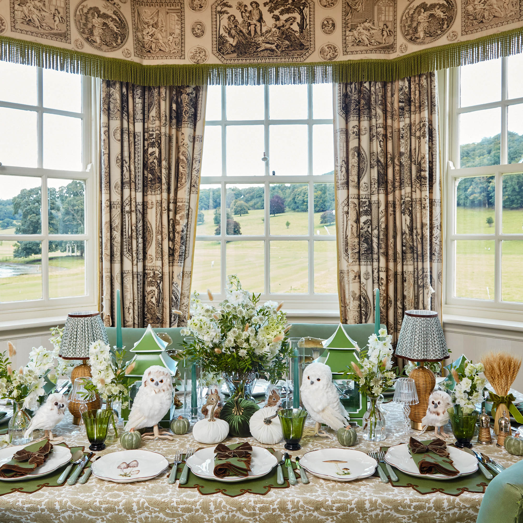 Apple Green Pagoda Lantern Set