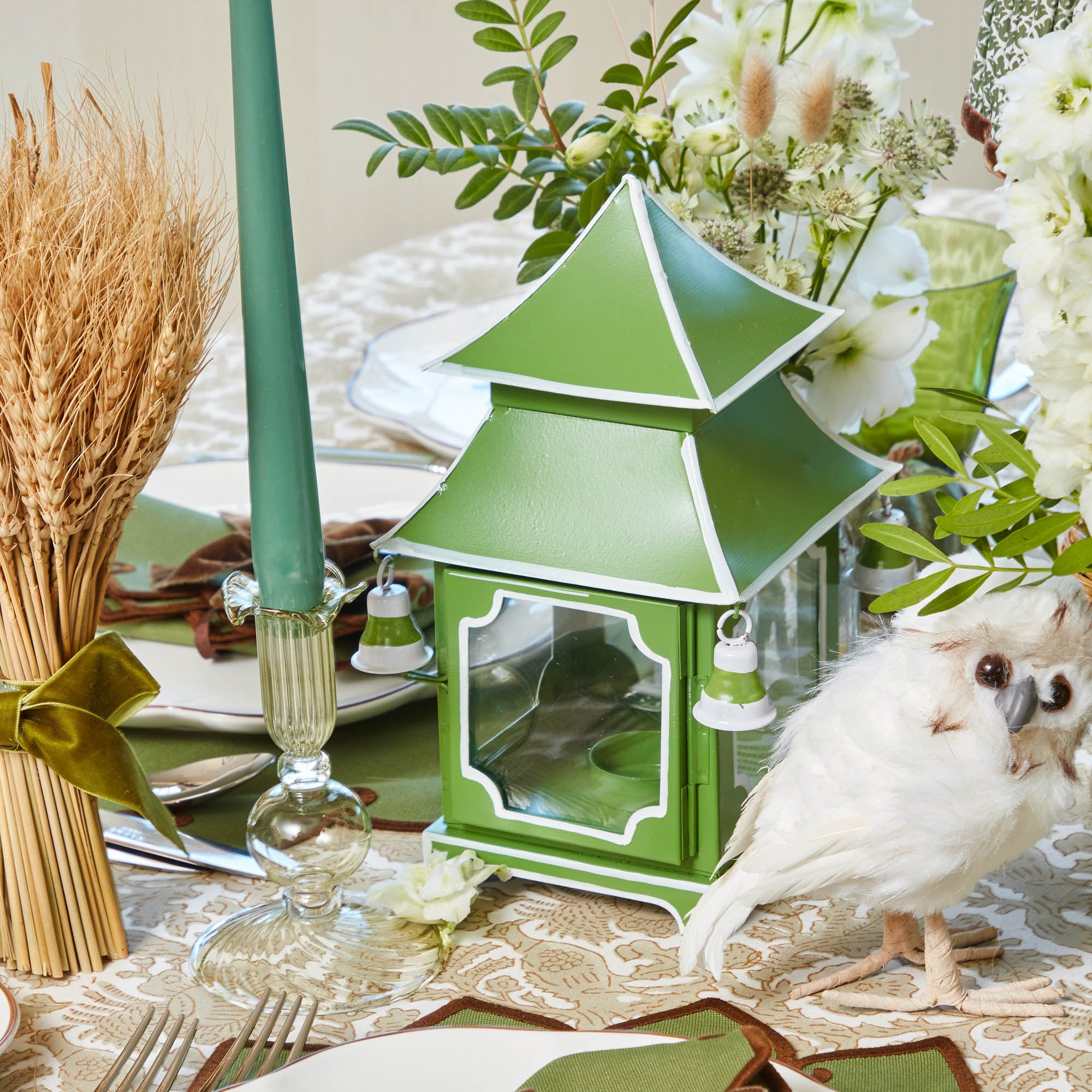 Apple Green Pagoda Lantern Set