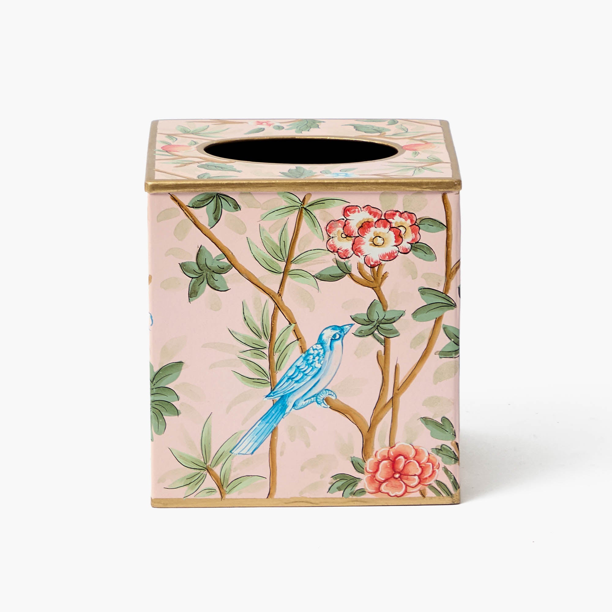 Pink Chinoiserie Tole Tissue Box