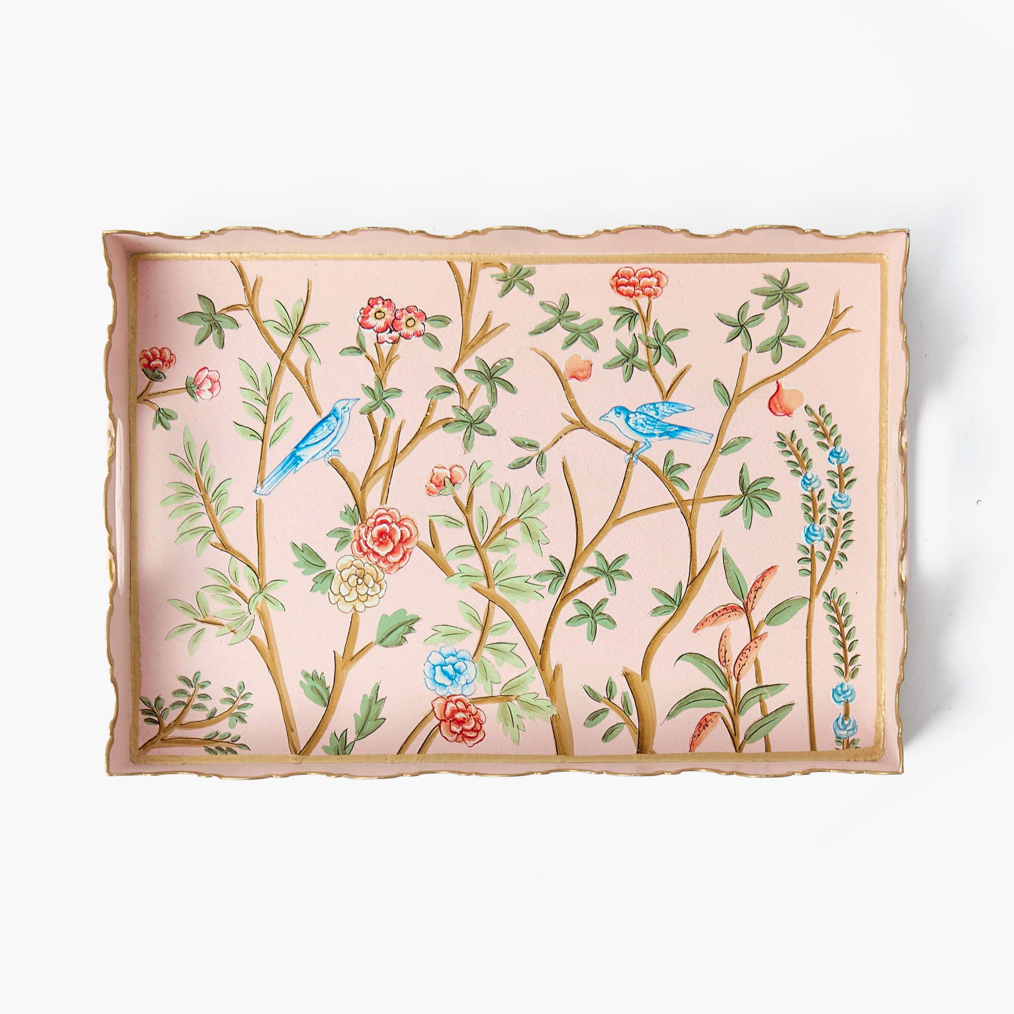 Small Pink Chinosierie Tole Tray