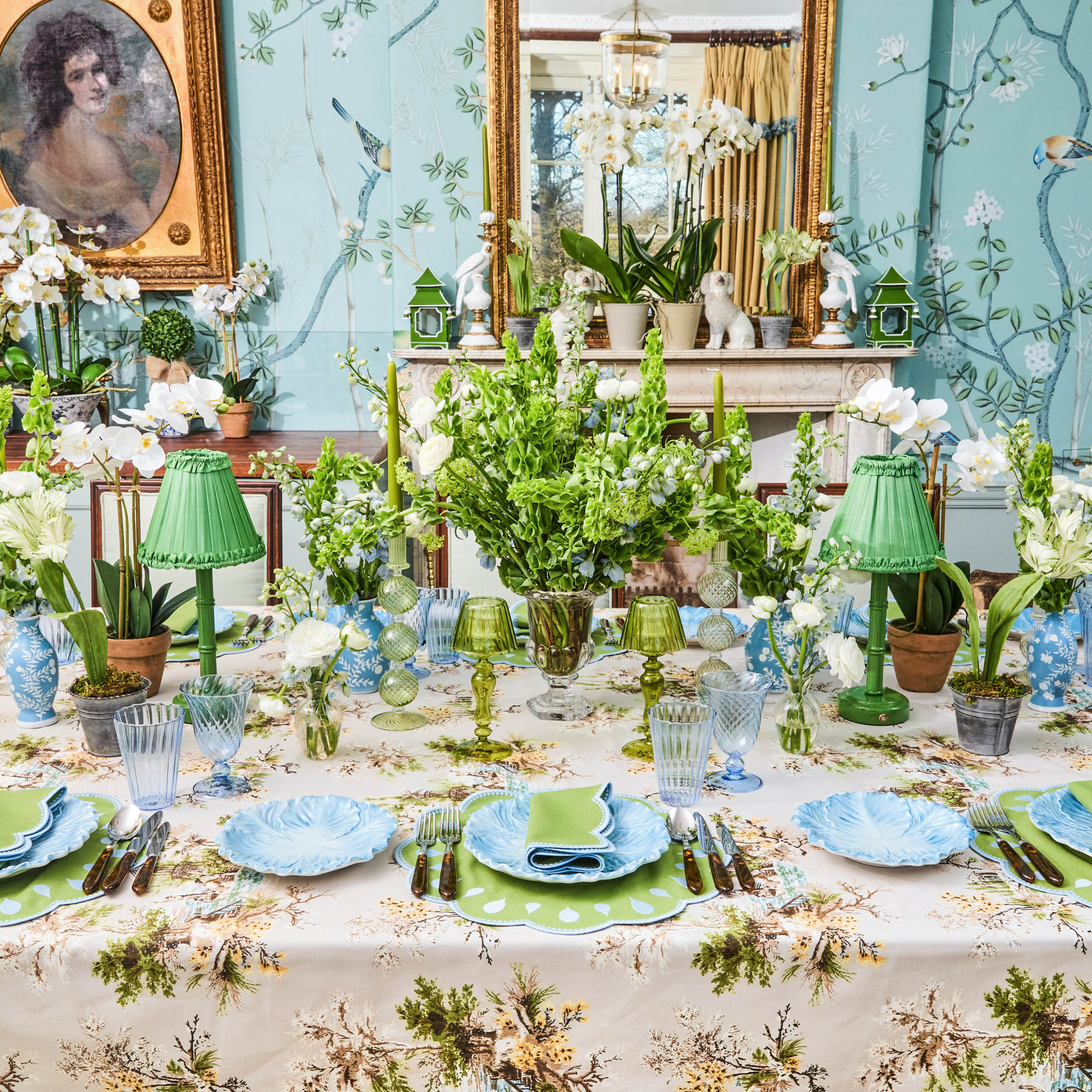 Green Frilled Silk Lampshade (18cm)