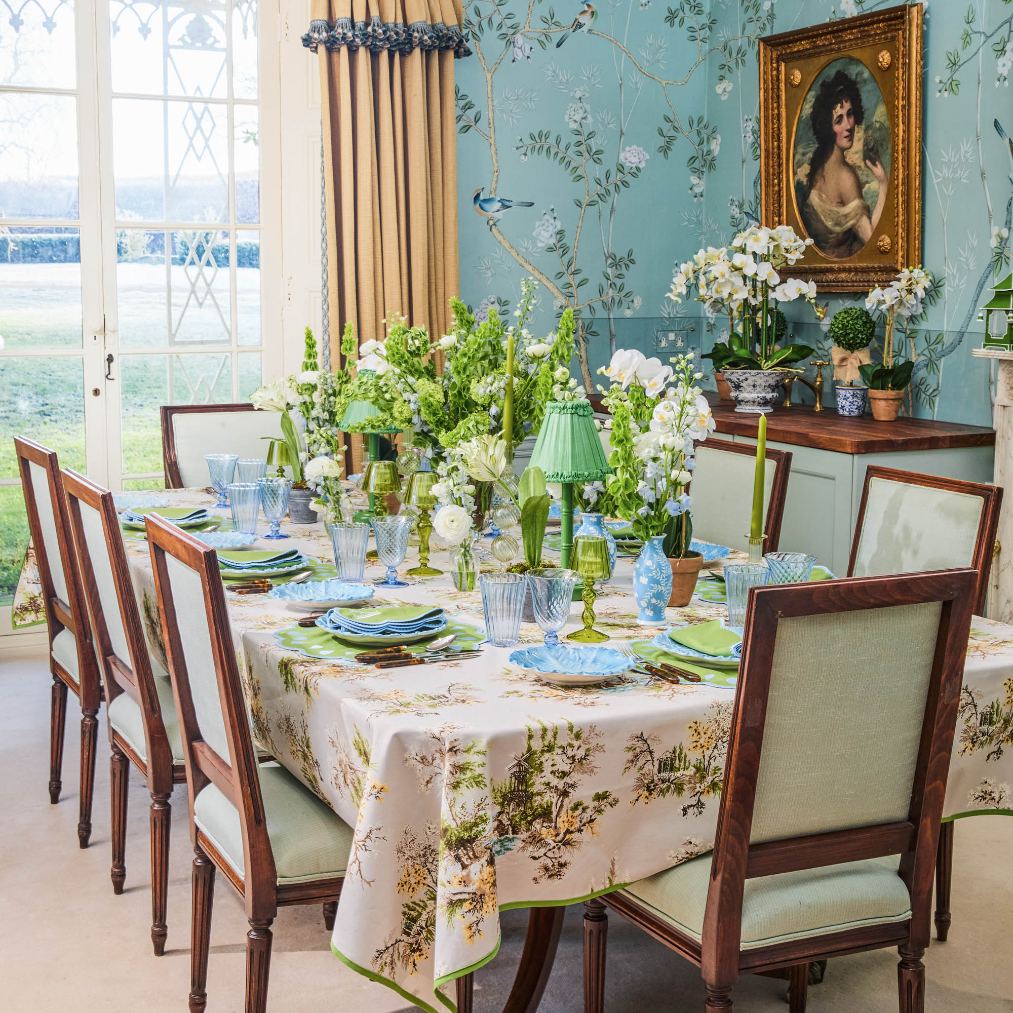 Double Stem Potted Faux Orchid