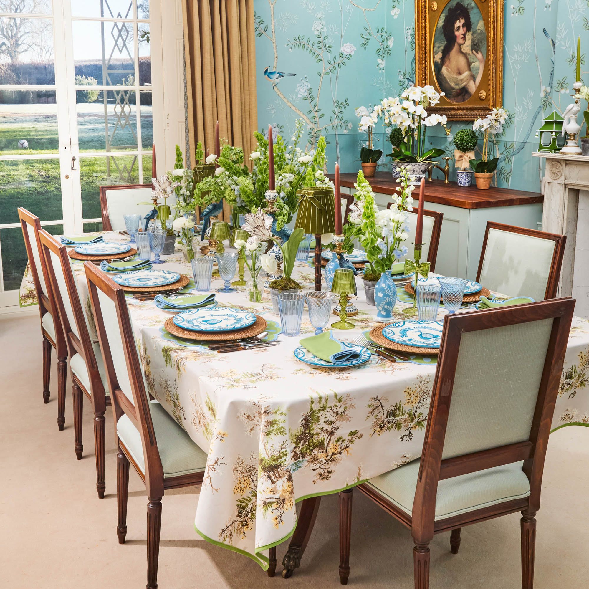 Olive Glass Lantern Tea Light Holder (Pair) - 18 cm