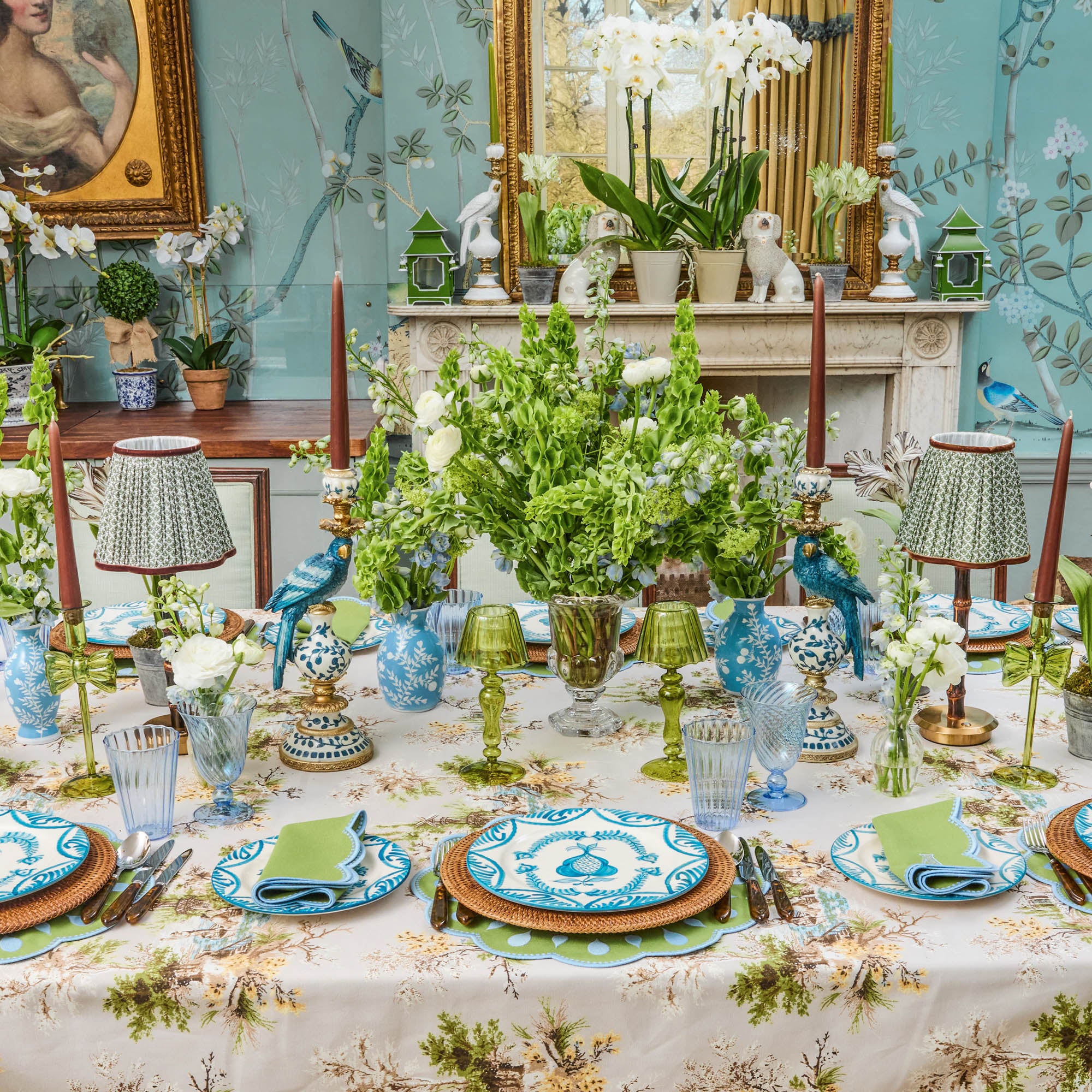 Olive & Chocolate Lotus Lampshade (18cm)