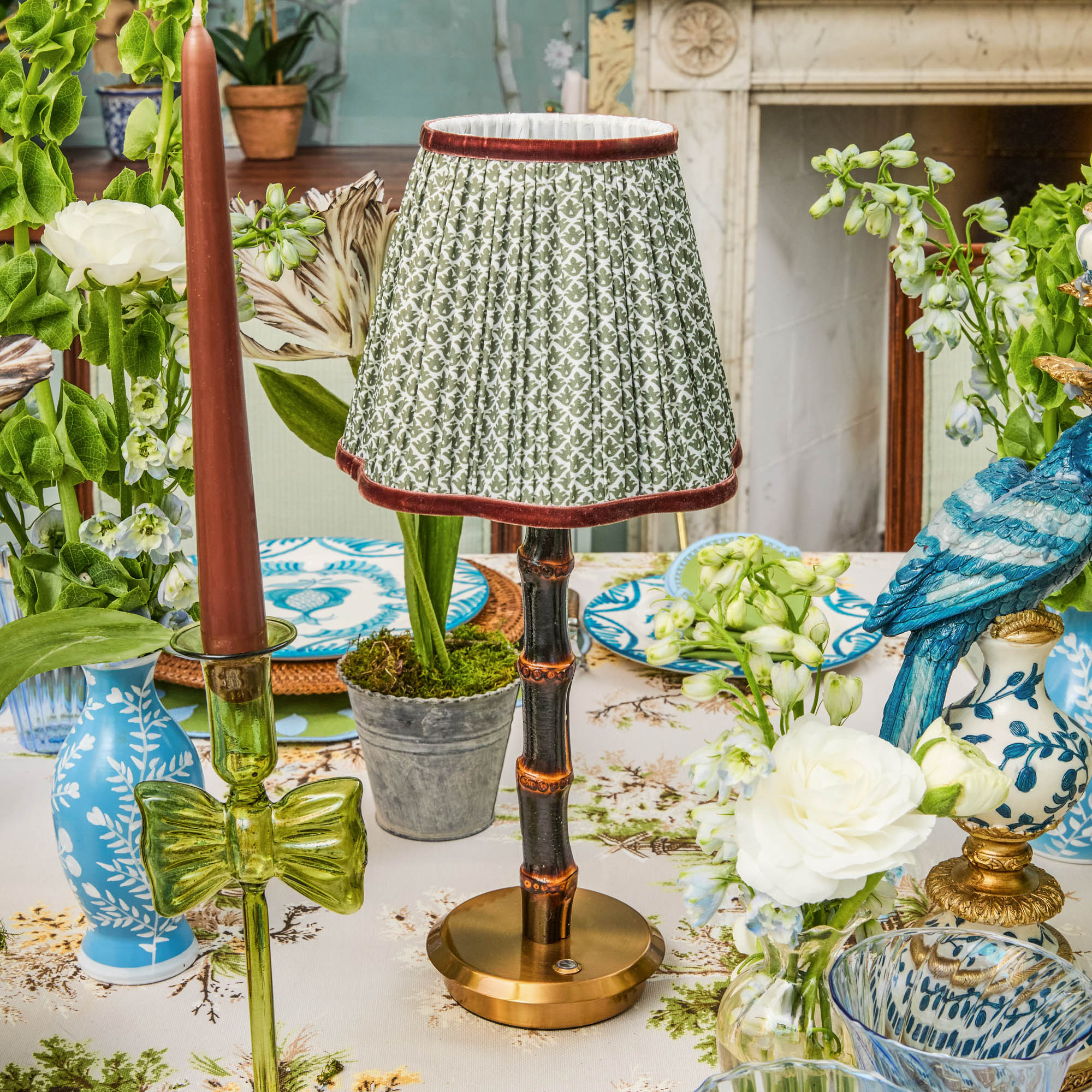 Olive & Chocolate Lotus Lampshade (18cm)