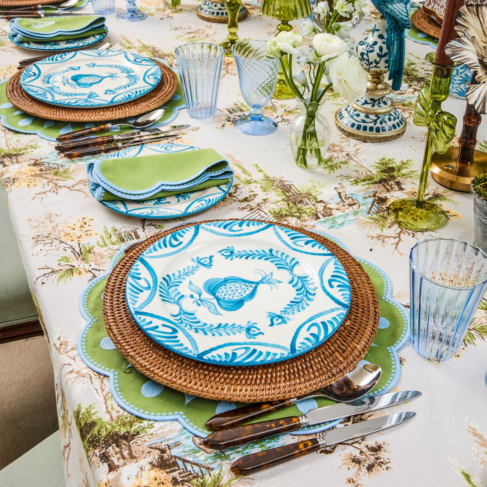 Blue Fluted Water Glasses (Set of 4)