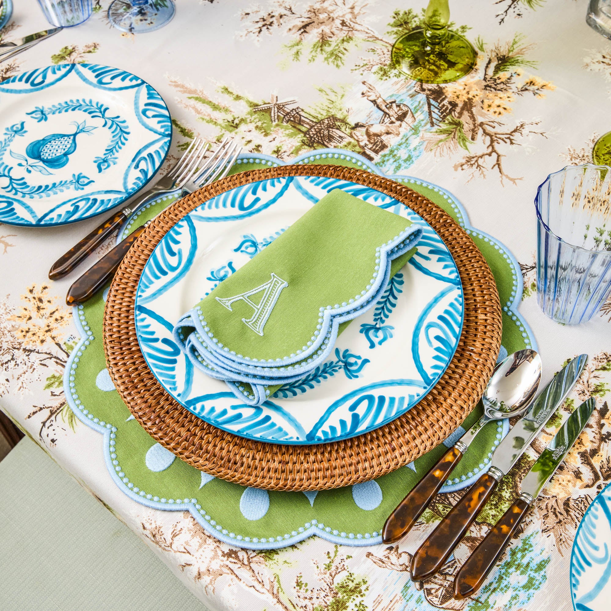 Bettina Green & Blue Placemats (Set of 4)