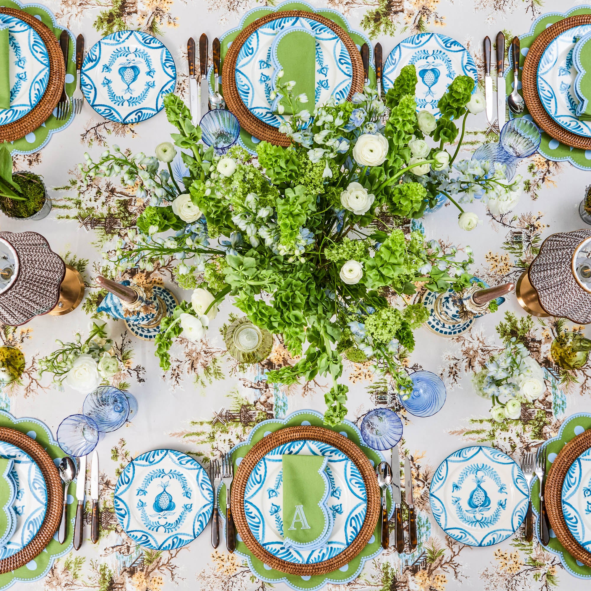 Bettina Green & Blue Napkins (Set of 4)