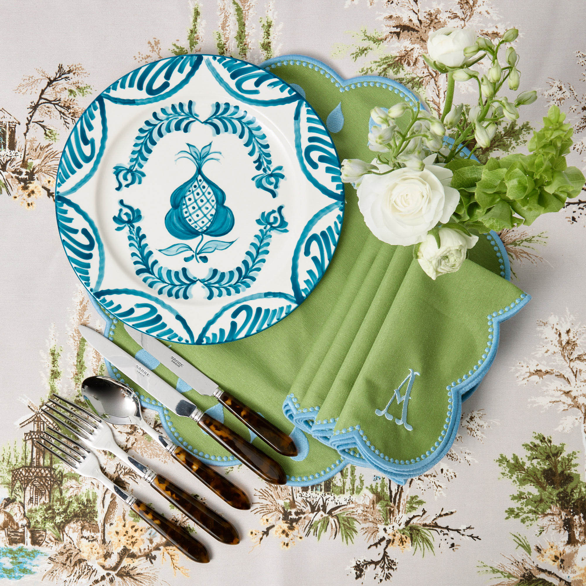 Bettina Green & Blue Placemats (Set of 4)