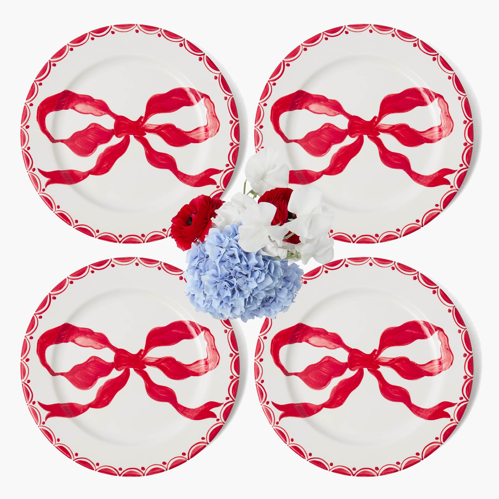 Marilyn Red Bow Dinner Plates (Set of 4)