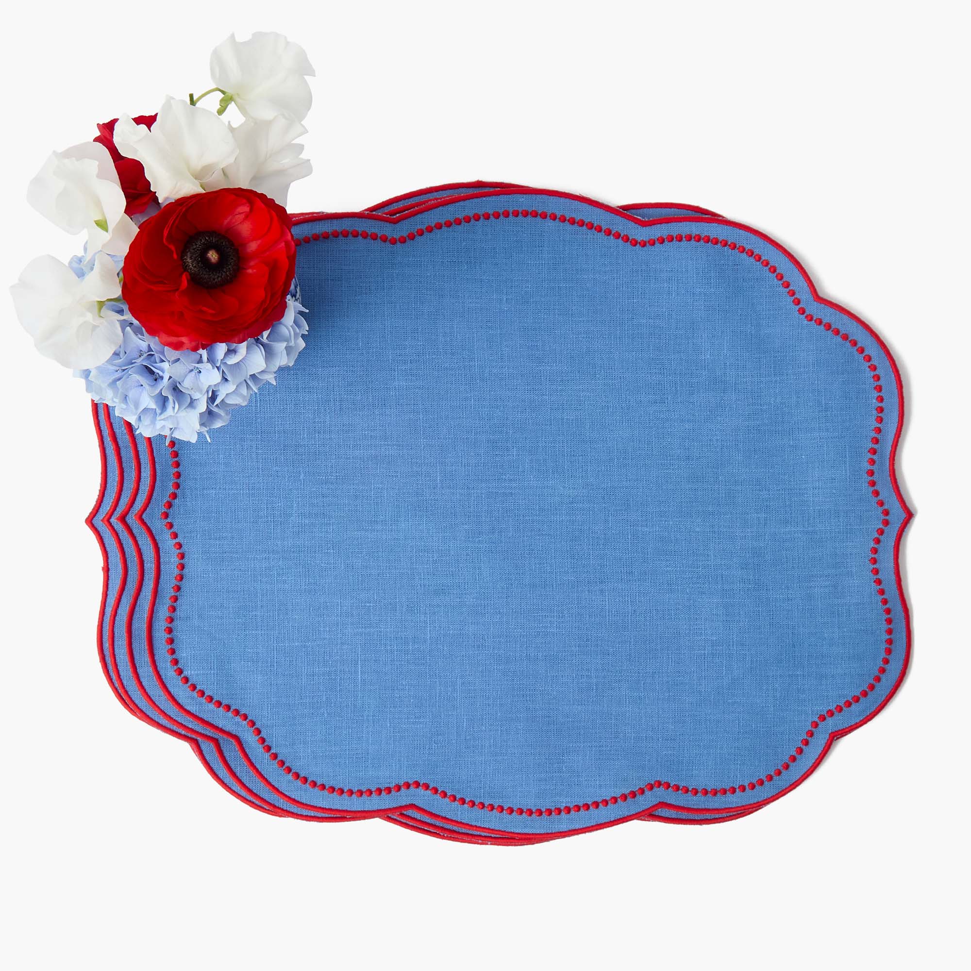Eloise Blue & Red Placemats (Set of 4)