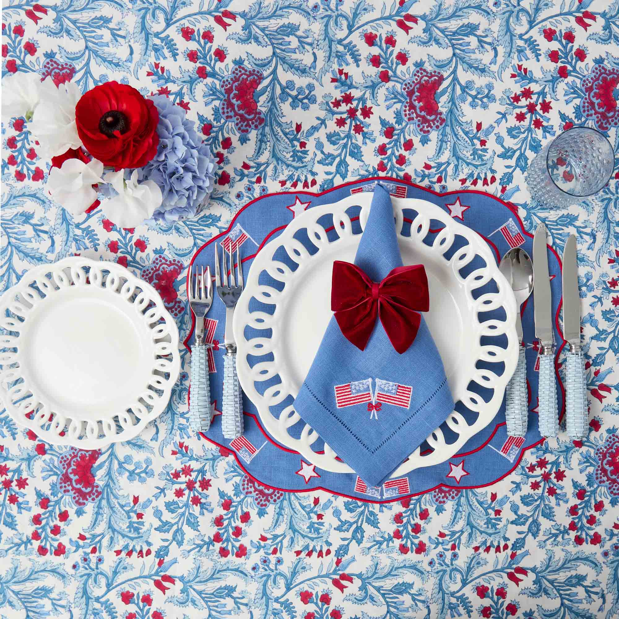 Ruby Red Velvet Napkin Bows (Set of 4)