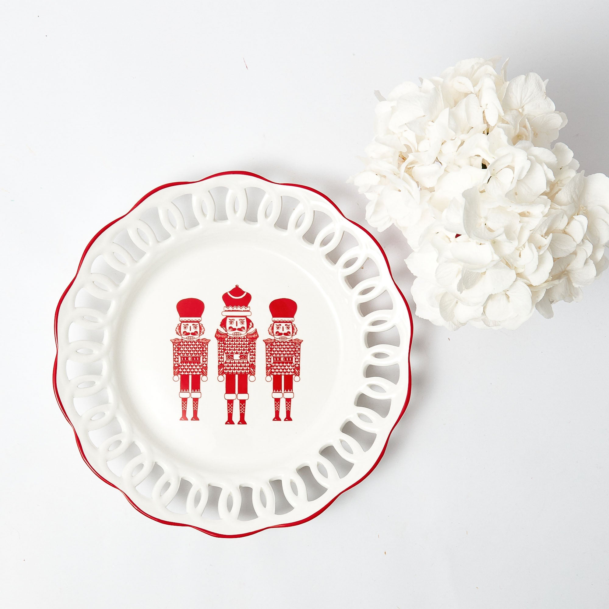 White Lace Nutcracker Dinner Plate Mrs. Alice