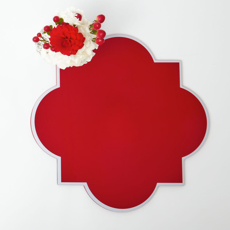 Enhance your dining table with the contemporary flair of these Red Lacquer Placemats.