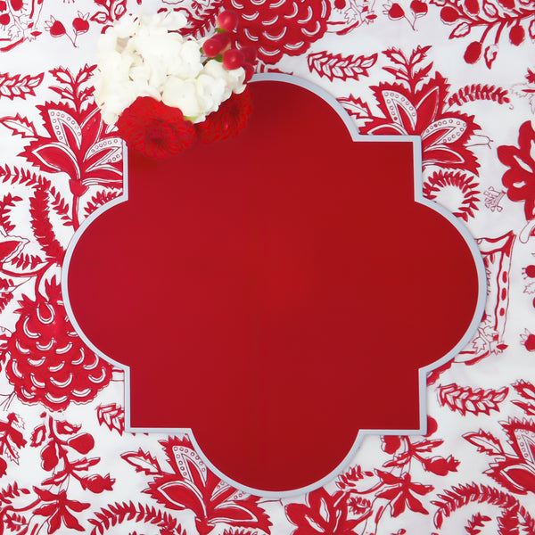 Elevate your dining experience with these vibrant Red Lacquer Placemats, a set of 4.