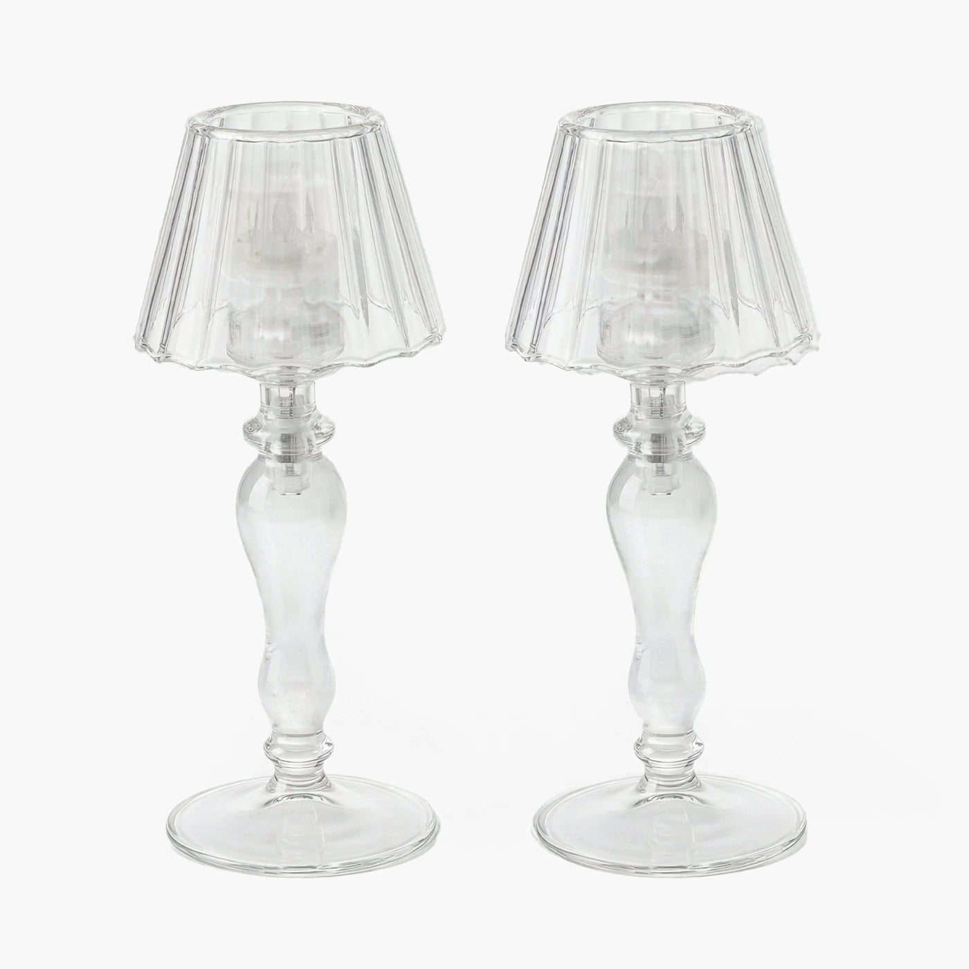 Glass Lantern Tea Light Holder Set