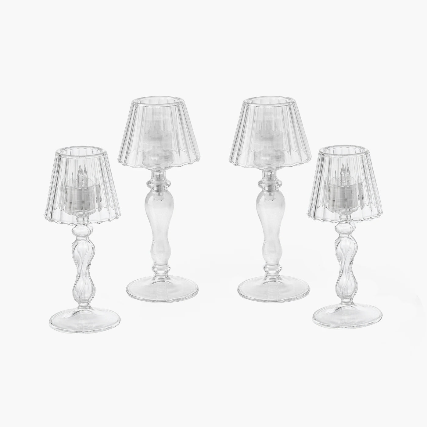 Glass Lantern Tea Light Holder Set