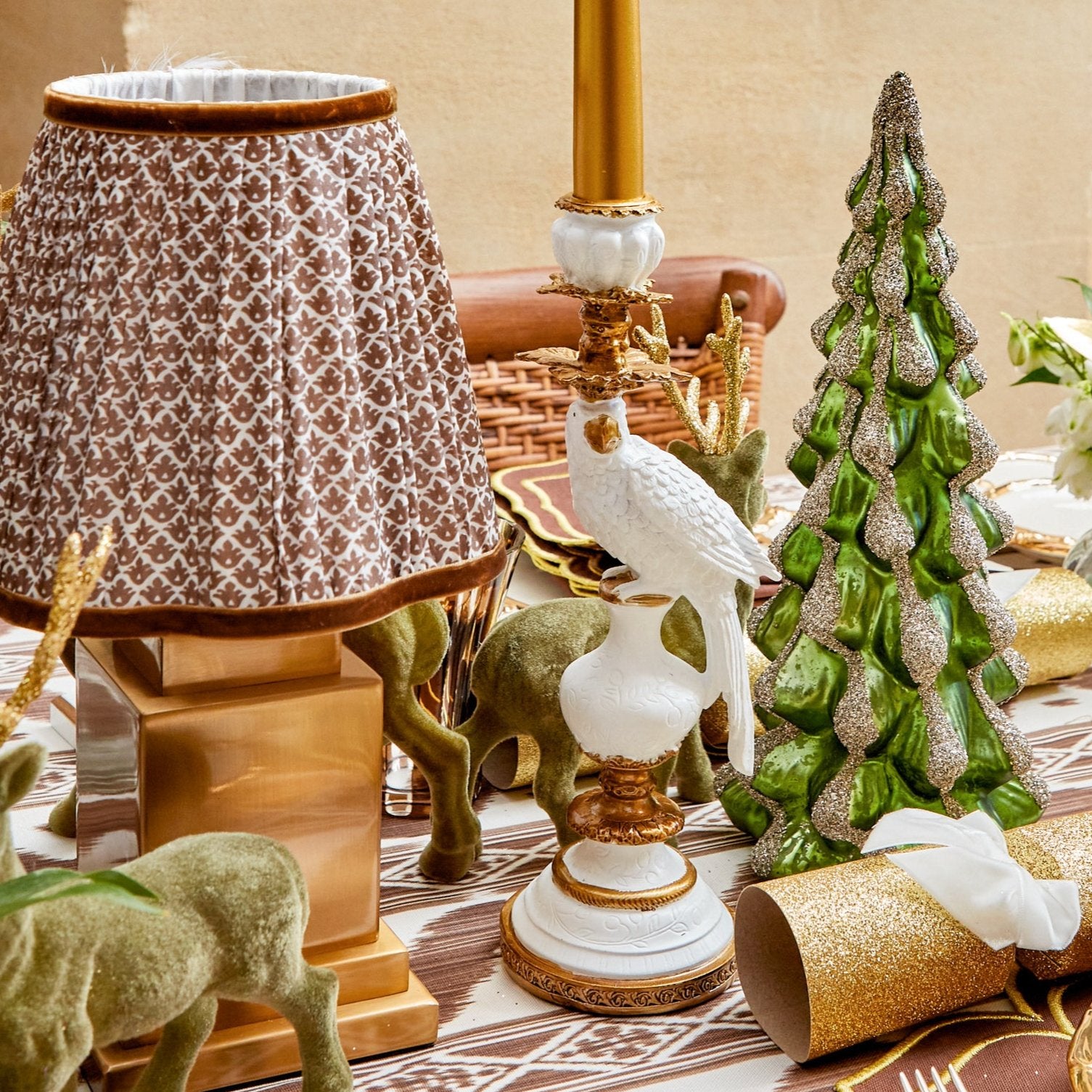 Emerald Glass Christmas Tree Family