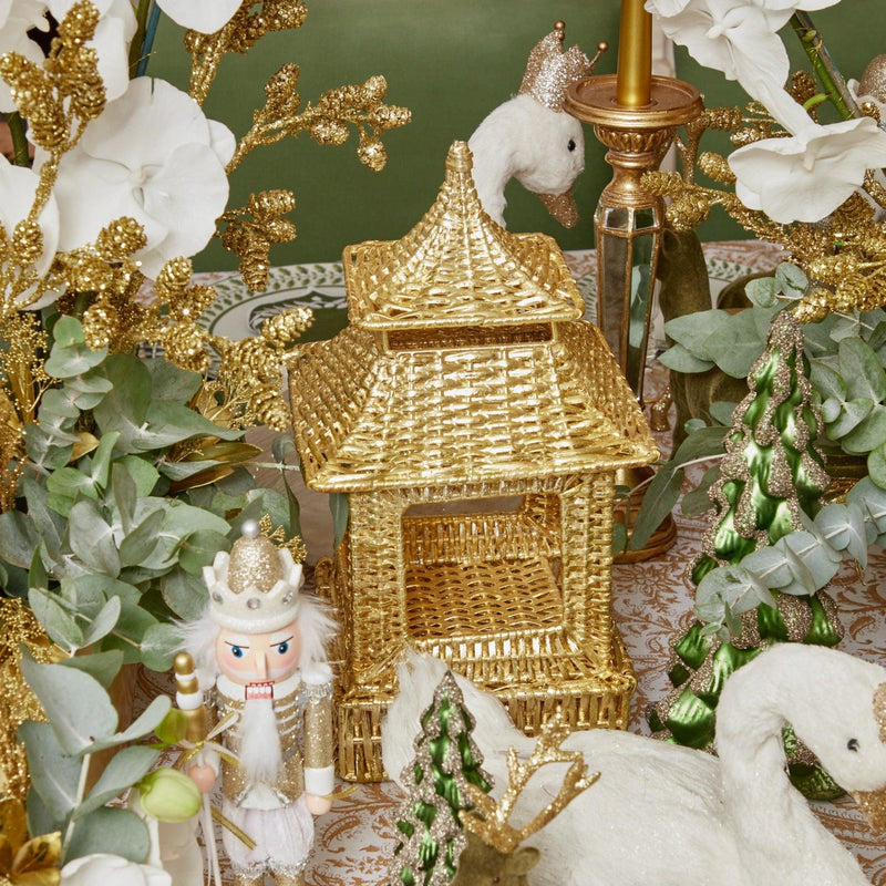 Gold Rattan Pagoda Lantern - Mrs. Alice