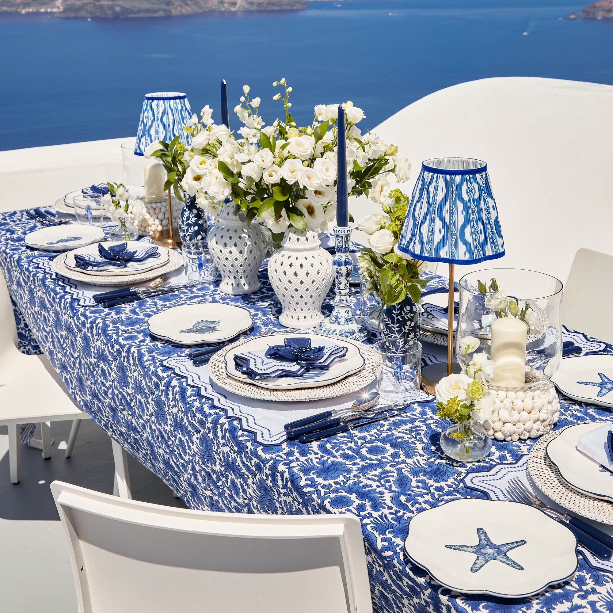 Cobalt Ikat Lampshade (18cm)