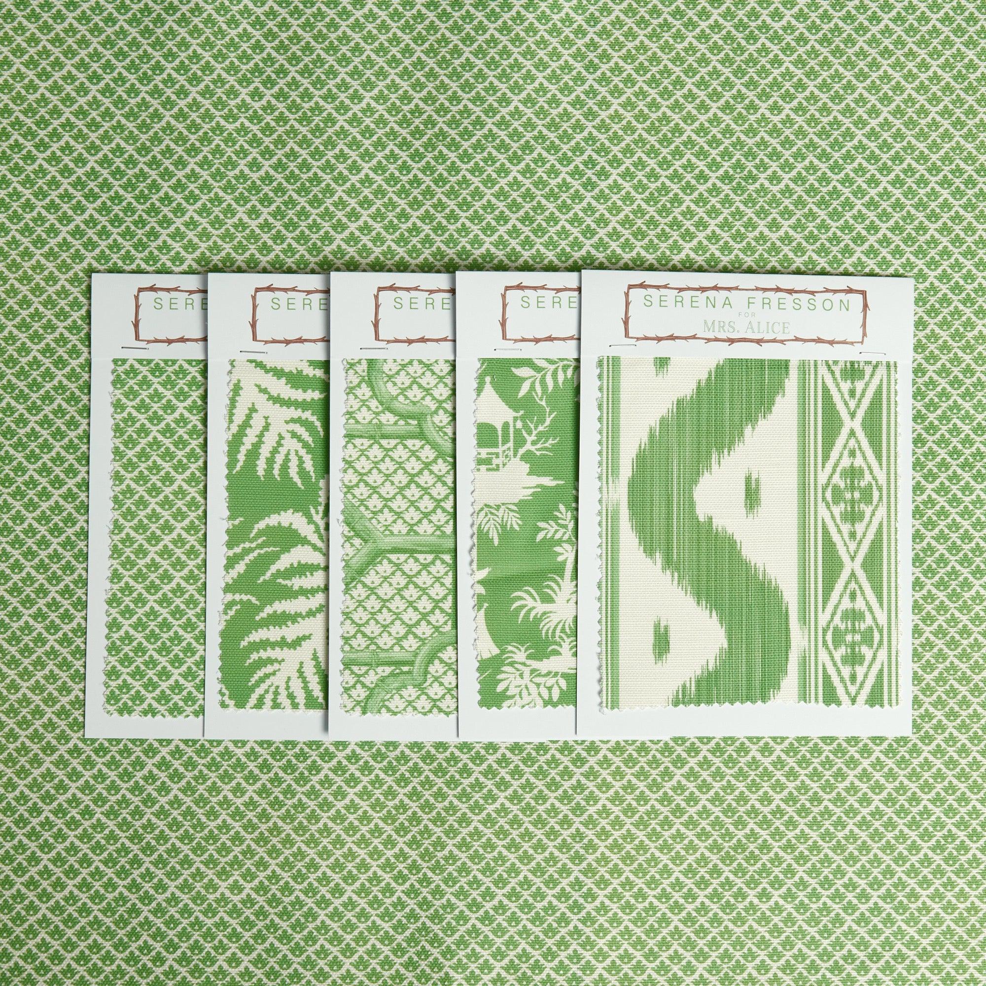 Green Lotus Flower Fabric - Mrs. Alice