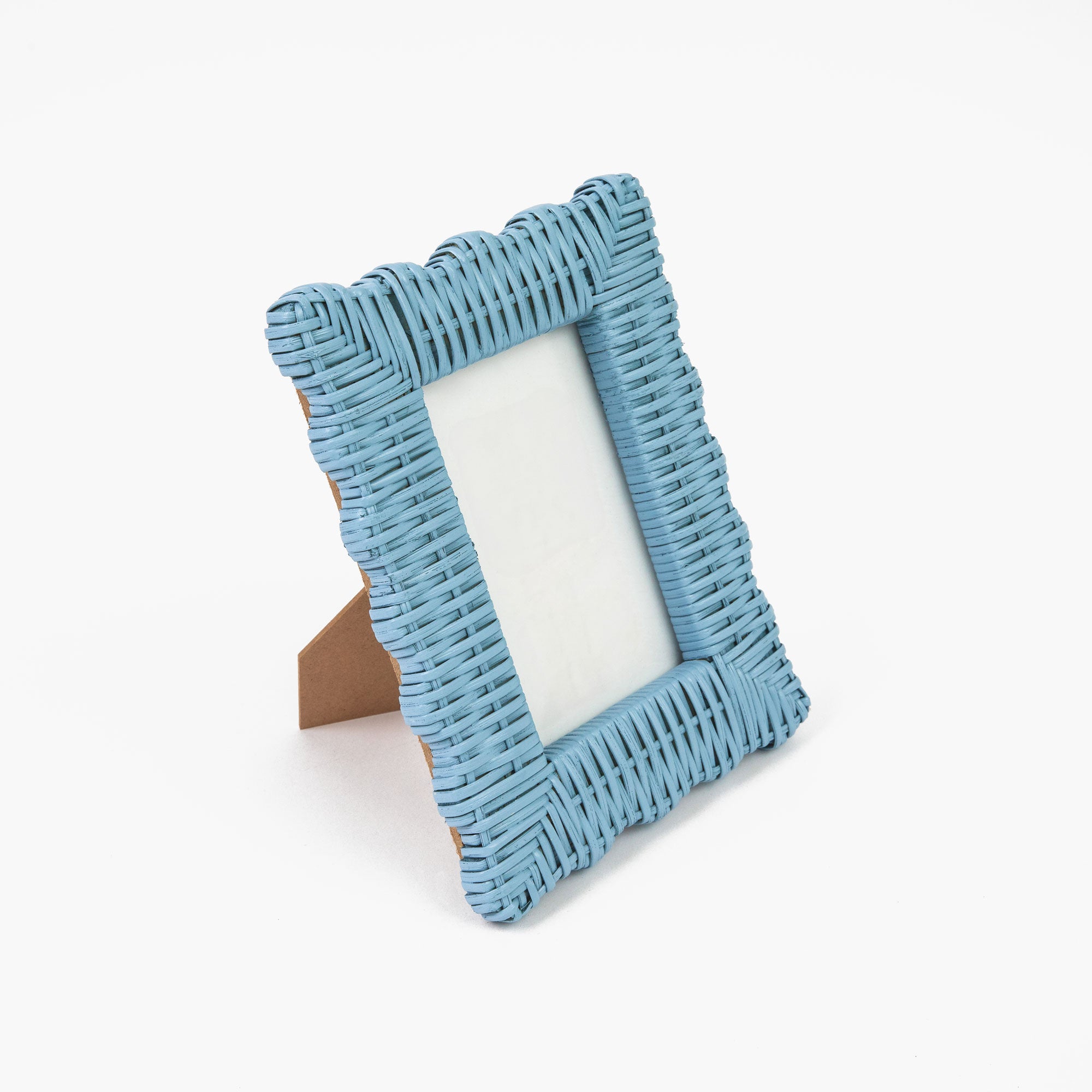 Blue Wicker Photo Frames (Set of 2)
