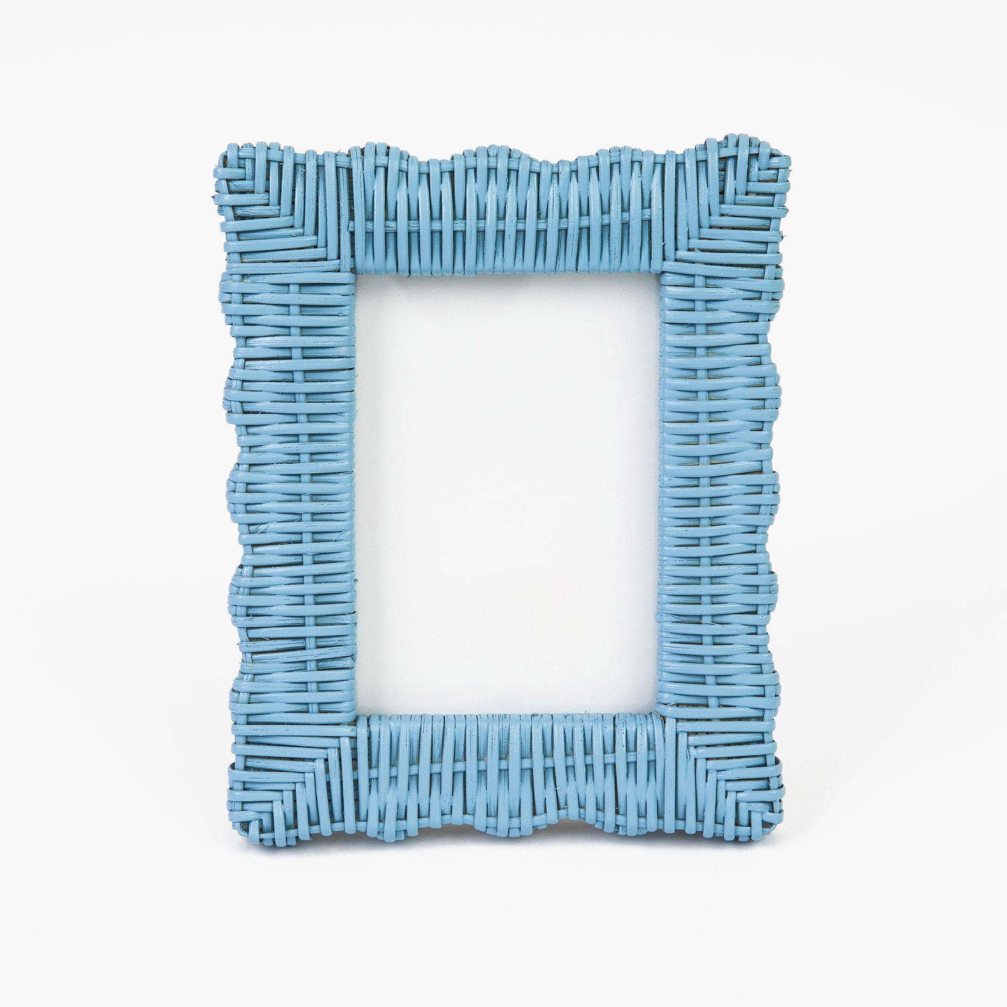 Blue Wicker Photo Frames (Set of 2)