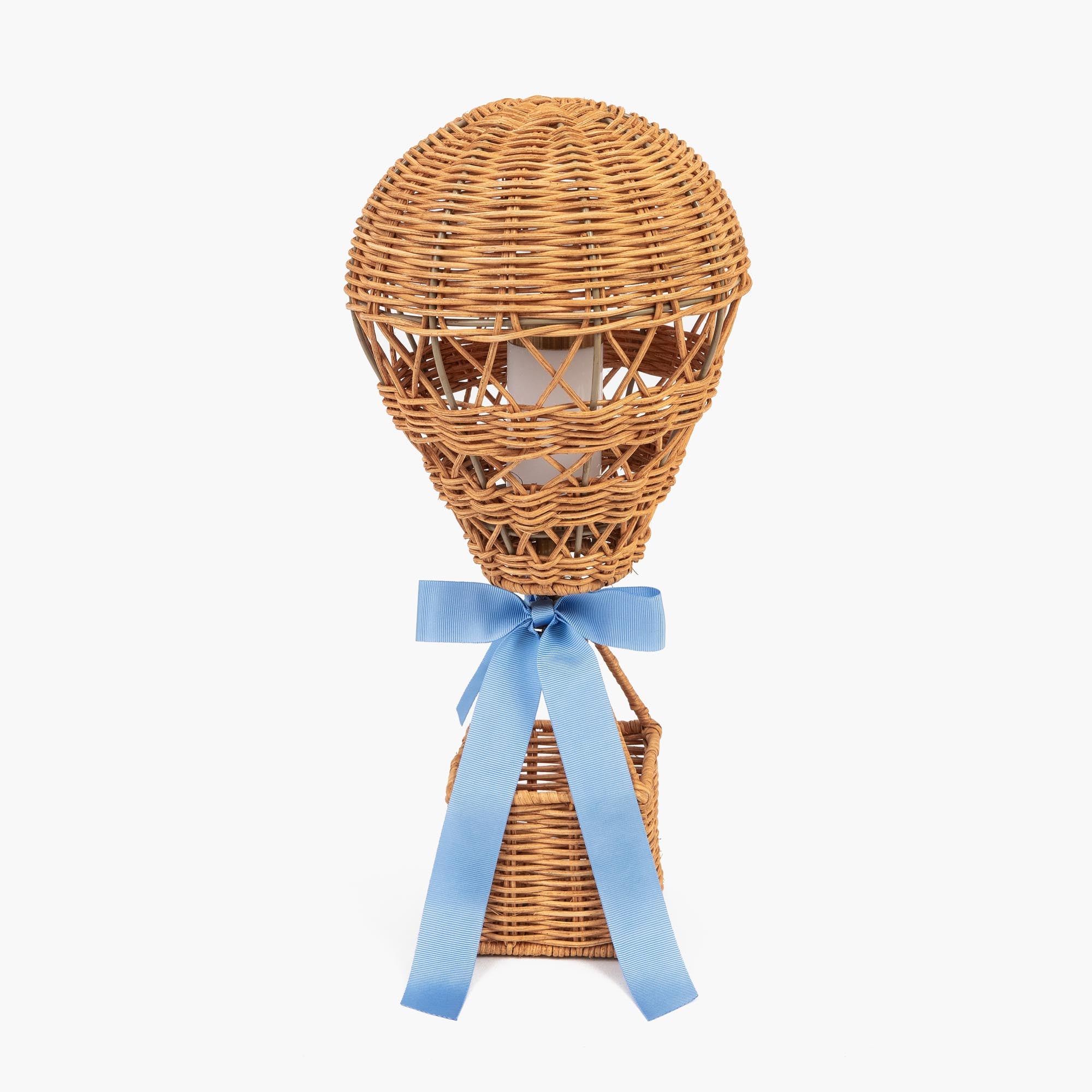 Hot Air Balloon Rechargeable Lamp with Blue Bow