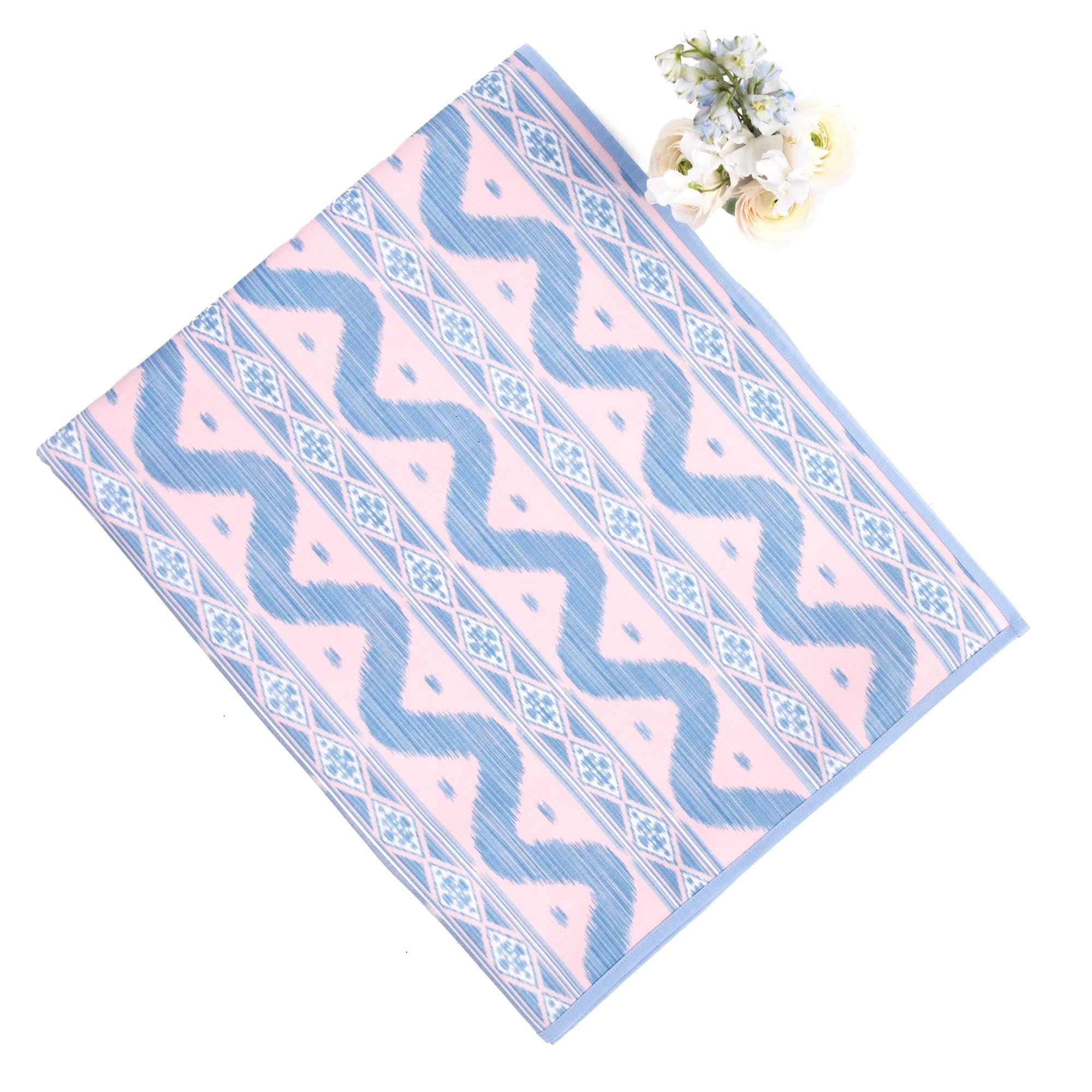 Pink & Blue Ikat Tablecloth