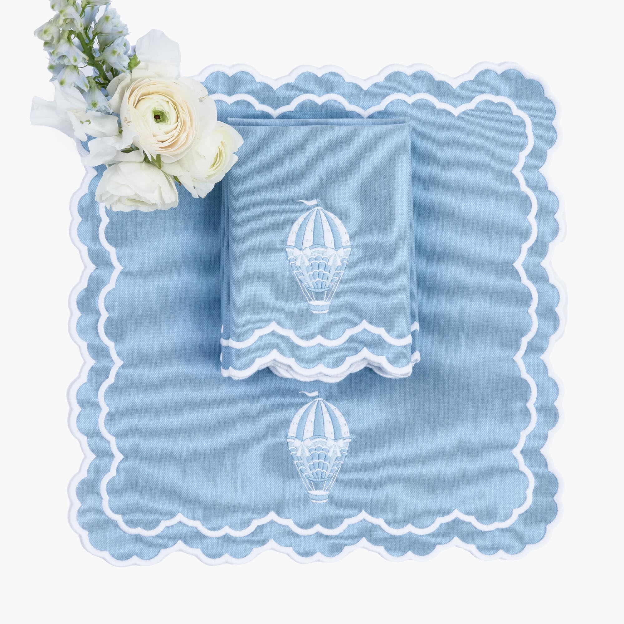 Nikki Blue Placemats & Hot Air Balloon Napkins (Set of 4)