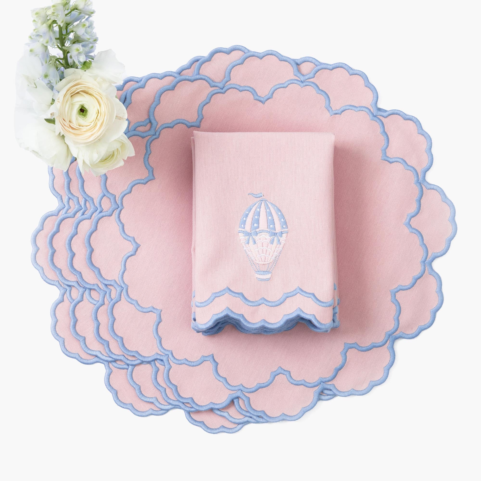 Sarah Pink & Blue Placemats (Set of 4)
