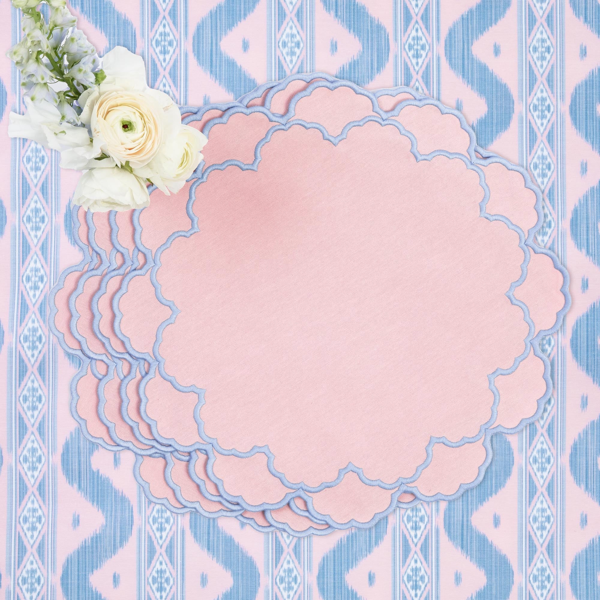Sarah Pink & Blue Placemats (Set of 4)