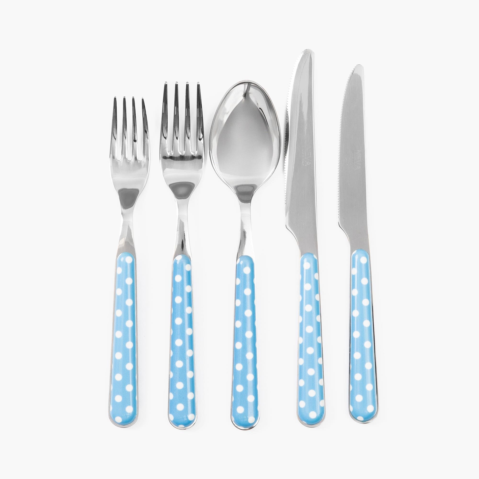 Blue Polka Dot Cutlery (5 piece)