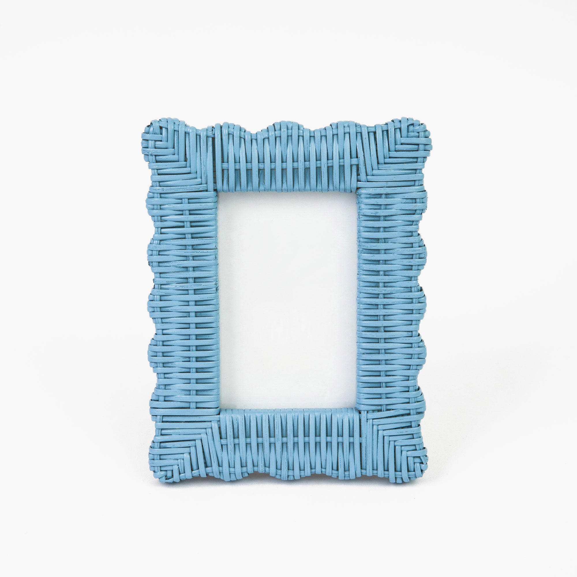 Blue Wicker Photo Frames (Set of 2)