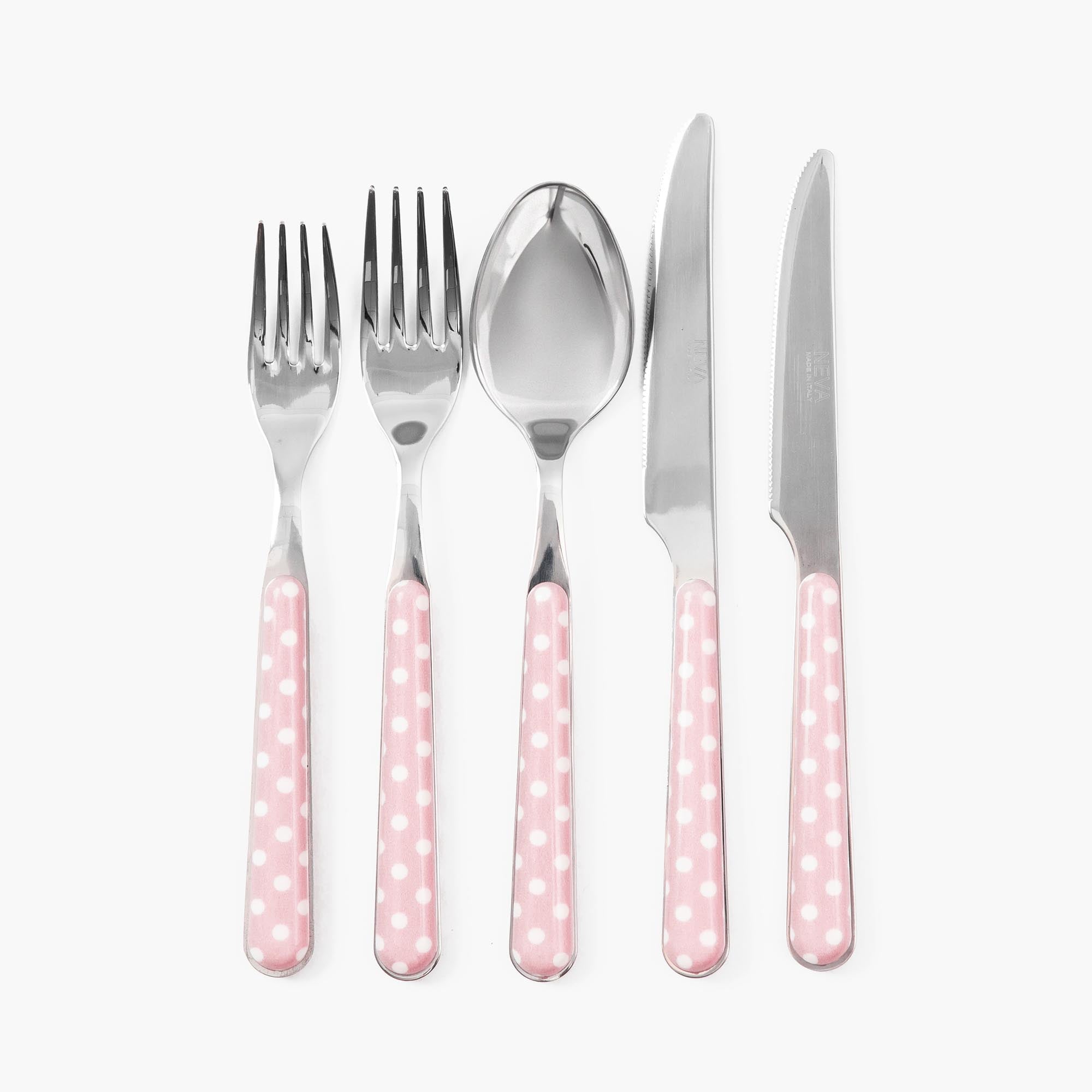 Pink Polka Dot Cutlery (5 piece)