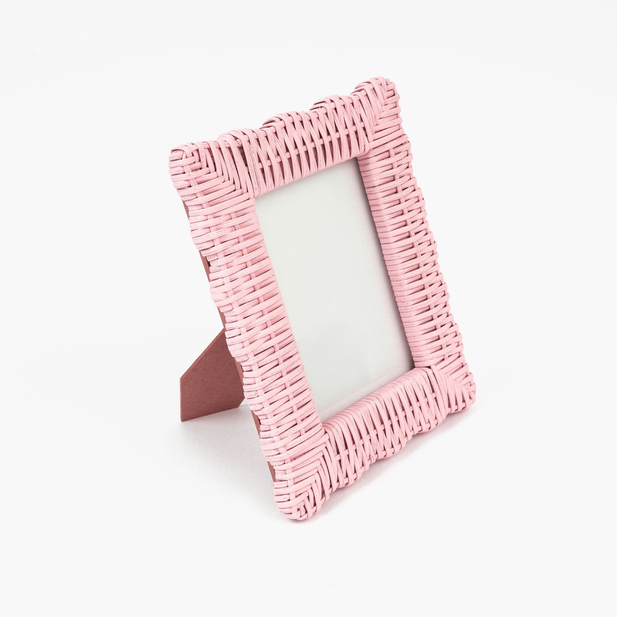 Pink Wicker Photo Frames (Set of 2)