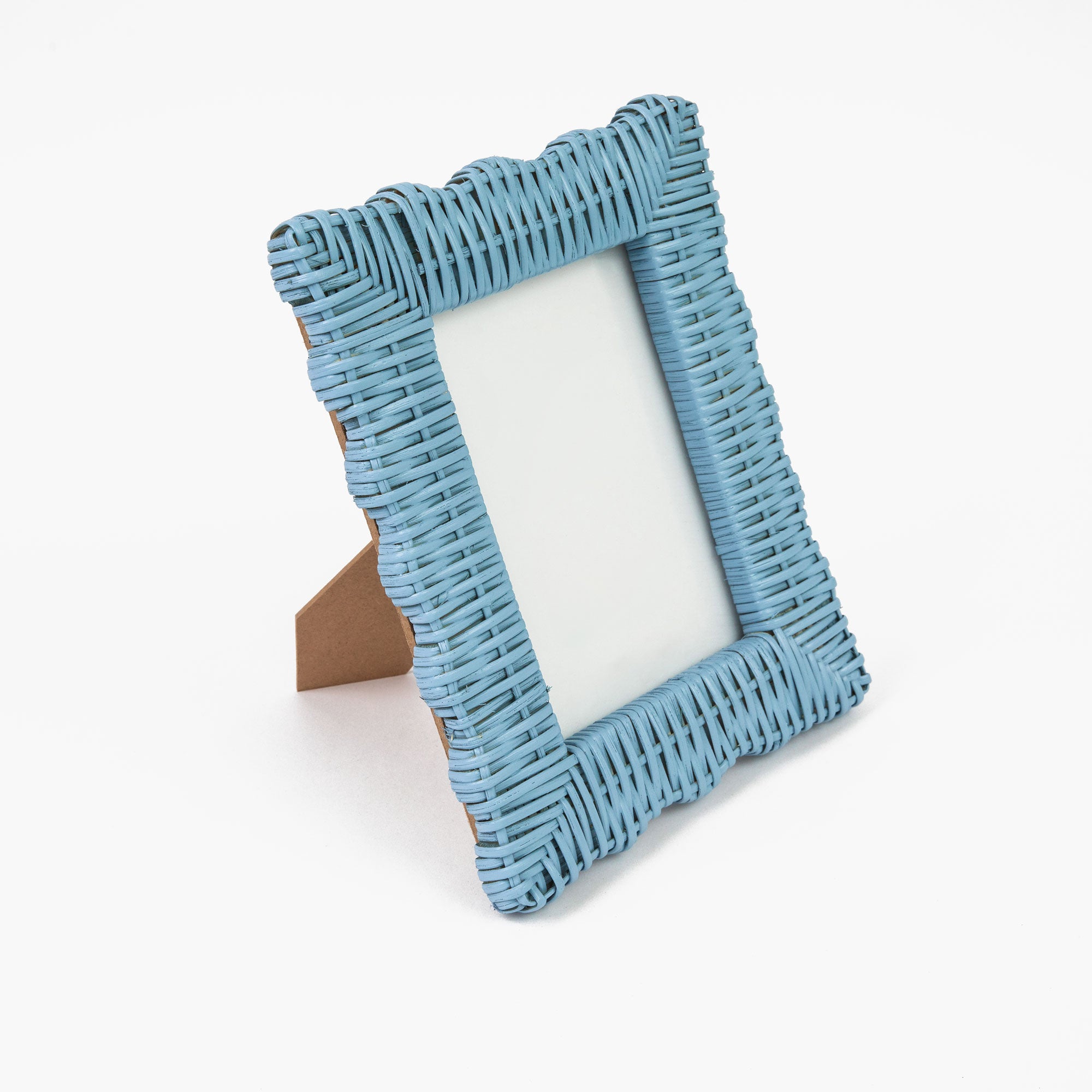 Blue Wicker Photo Frames (Set of 2)