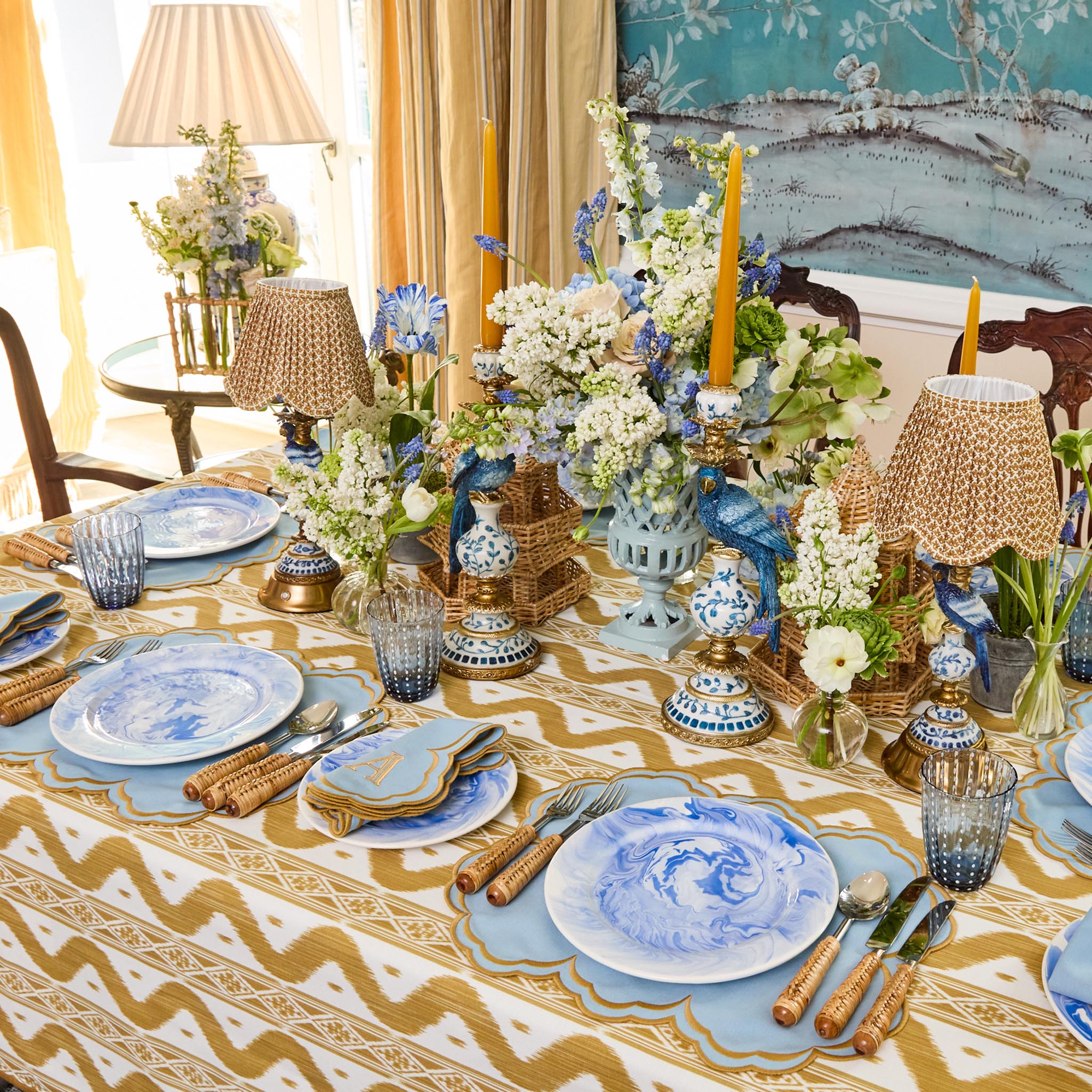 Blue Speckle Water Glasses (Set of 6)