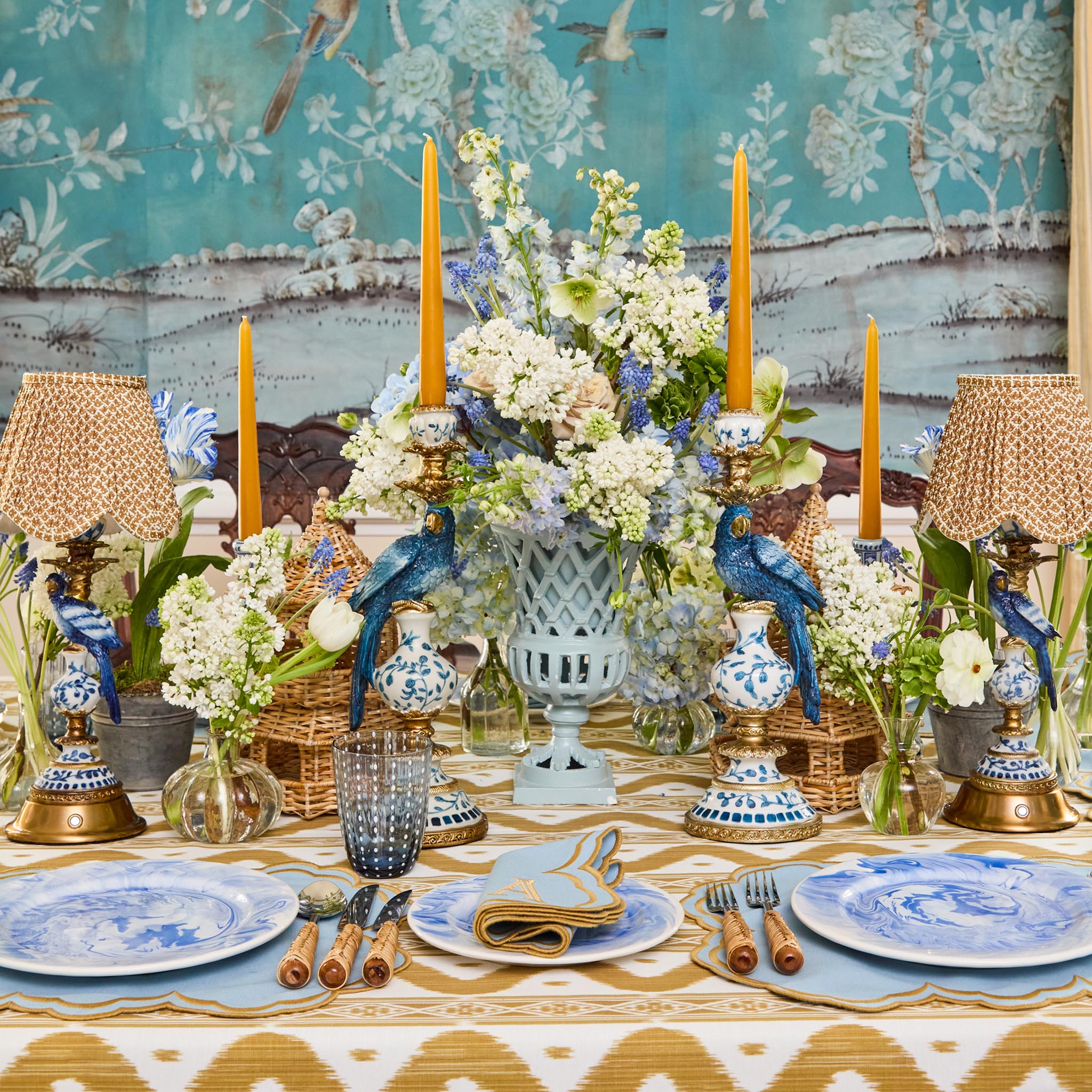 Small Adelaide Soft Blue Lattice Urn Vase